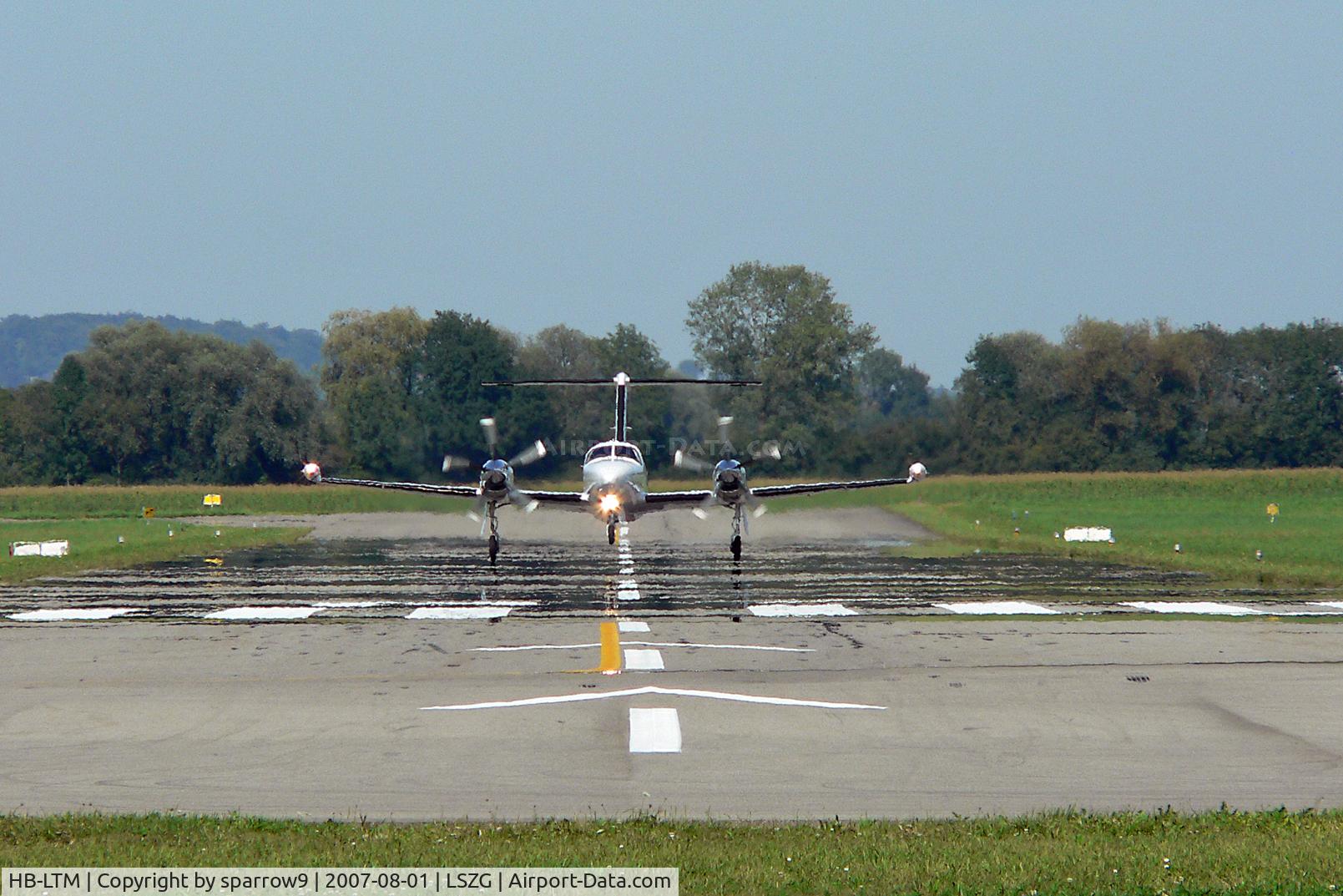 HB-LTM, 1985 Piper PA-42-1000 Cheyenne 400LS C/N 42-5527028, Lift-off runway 25 Grenchen. HB-registered from 2002-07-02 until 2015-11-30.