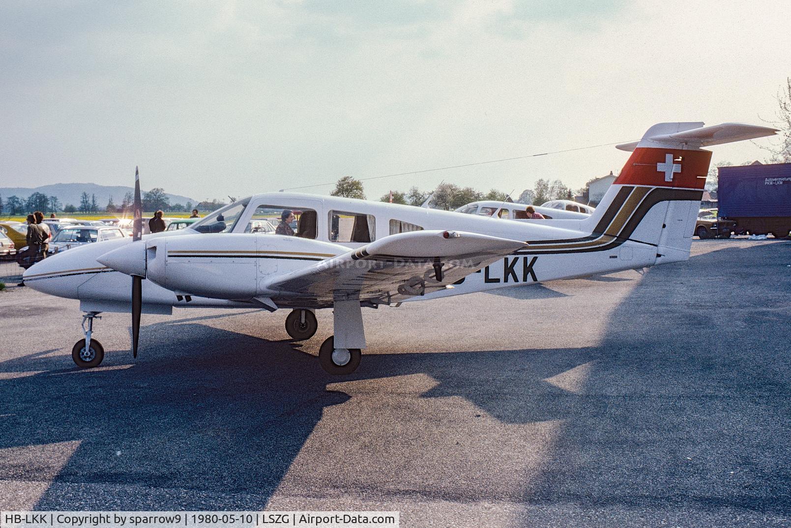 HB-LKK, 1979 Piper PA-44-180 Seminole C/N 44-7995087, GA-show at Grenchen. Scanned from a slide.