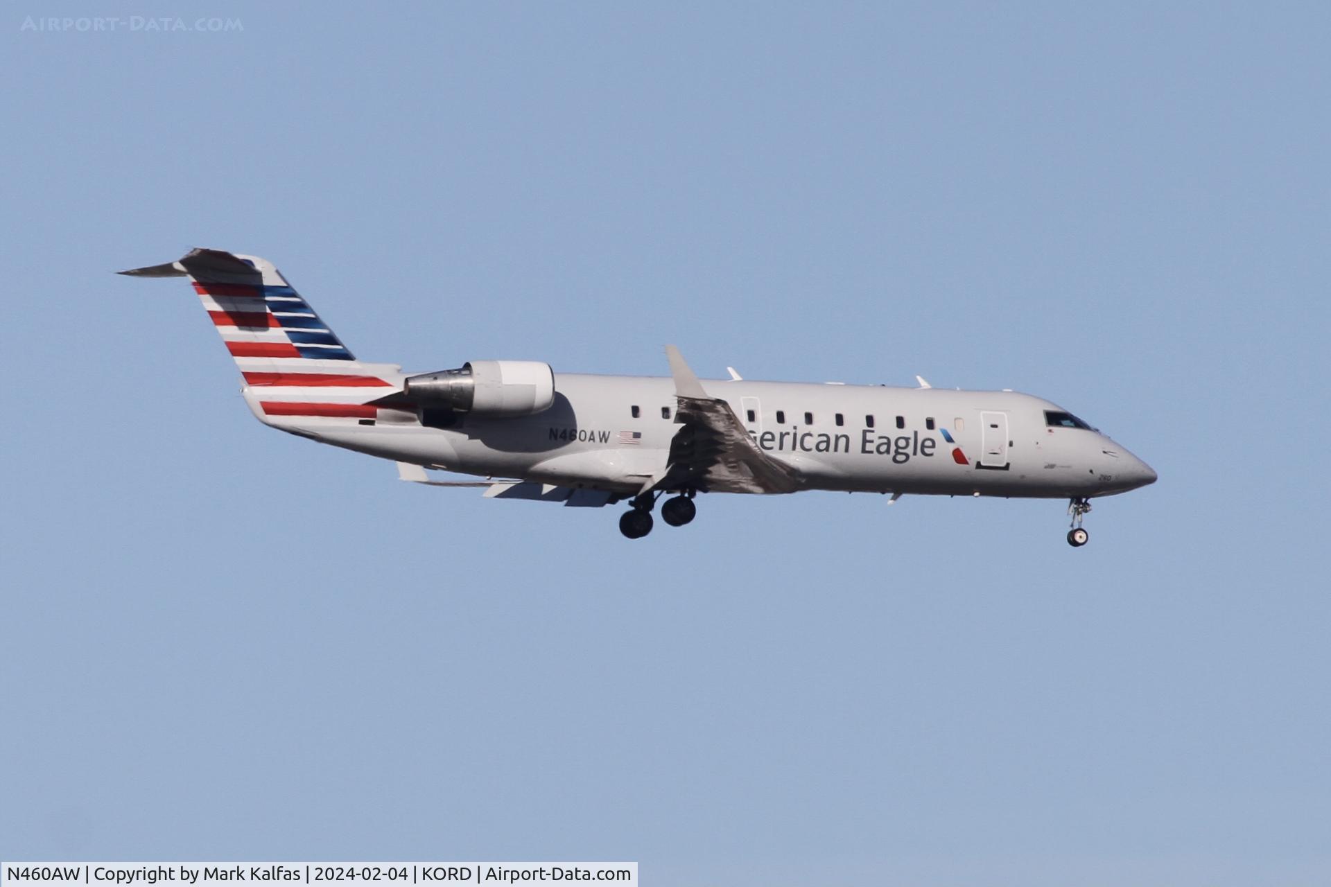 N460AW, 2003 Canadair CRJ-200LR (CL-600-2B19) C/N 7867, CRJ2 Air Wisconsin/American Eagle Canadair Regional Jet CRJ-200  N460AW AWI6083 GRB-ORD