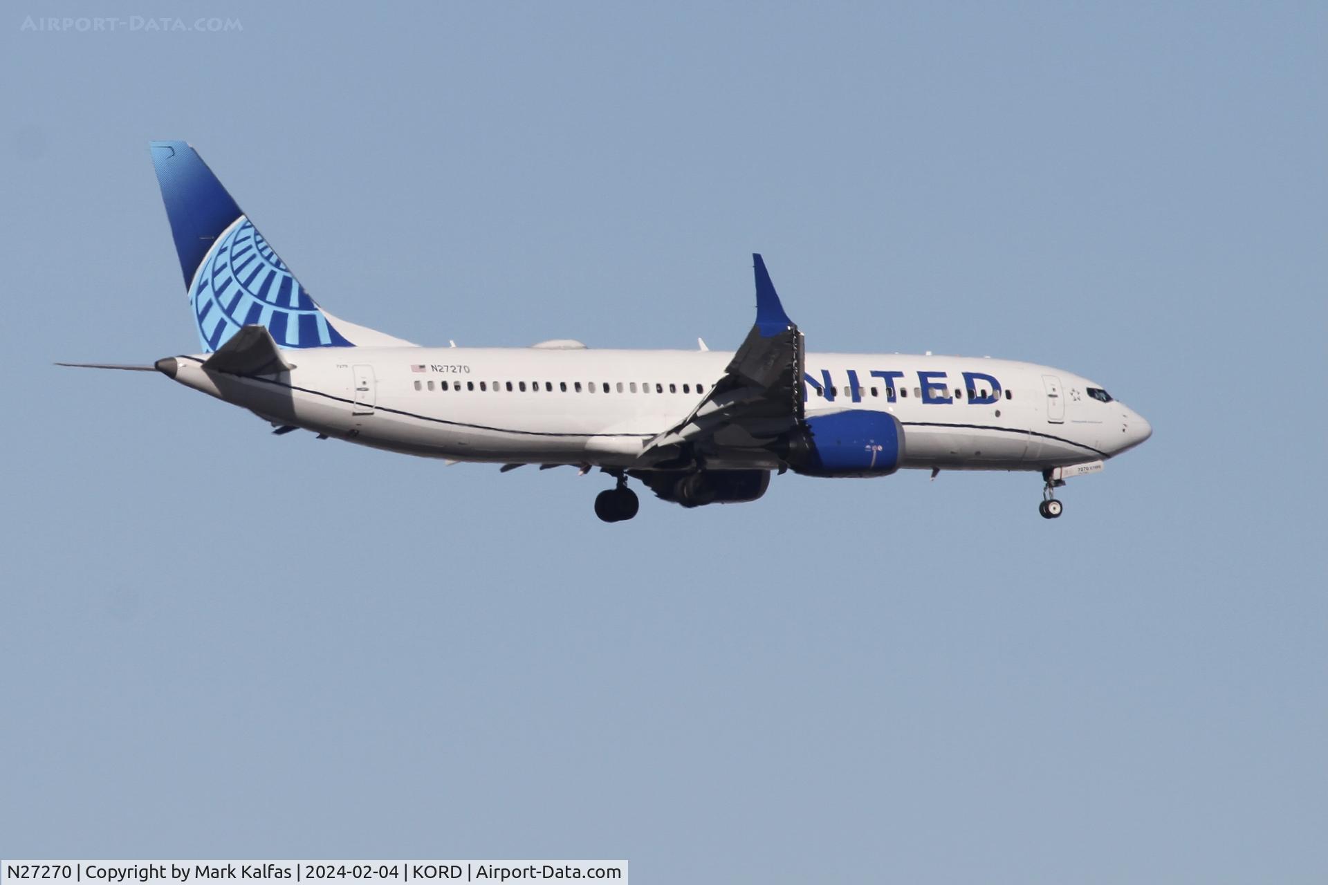 N27270, 2022 Boeing 737-8 MAX C/N 67525, B38M United Airlines Boeing 737 MAX 8 N27270 UAL323 EWR-ORD