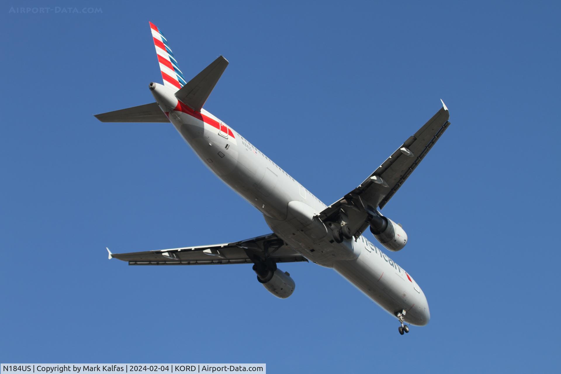 N184US, 2002 Airbus A321-211 C/N 1651, A321 American Airlines AIRBUS INDUSTRIE A321-211 N184US AAL518 SAN-ORD