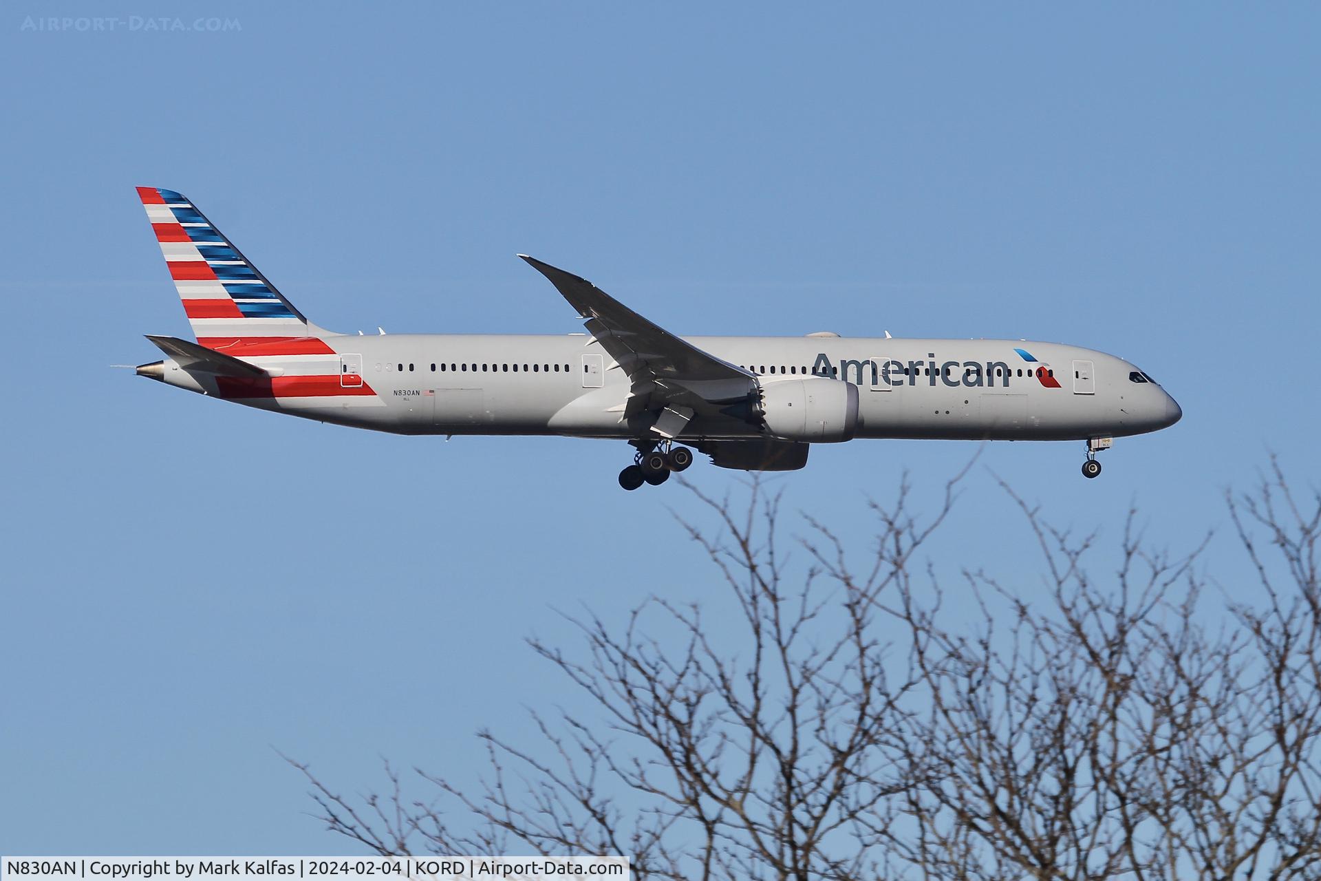 N830AN, 2017 Boeing 787-9 Dreamliner Dreamliner C/N 40650, B789 American Airlines BOEING 787-9 Dreamliner N830AN AAL1988 DFW-ORD
