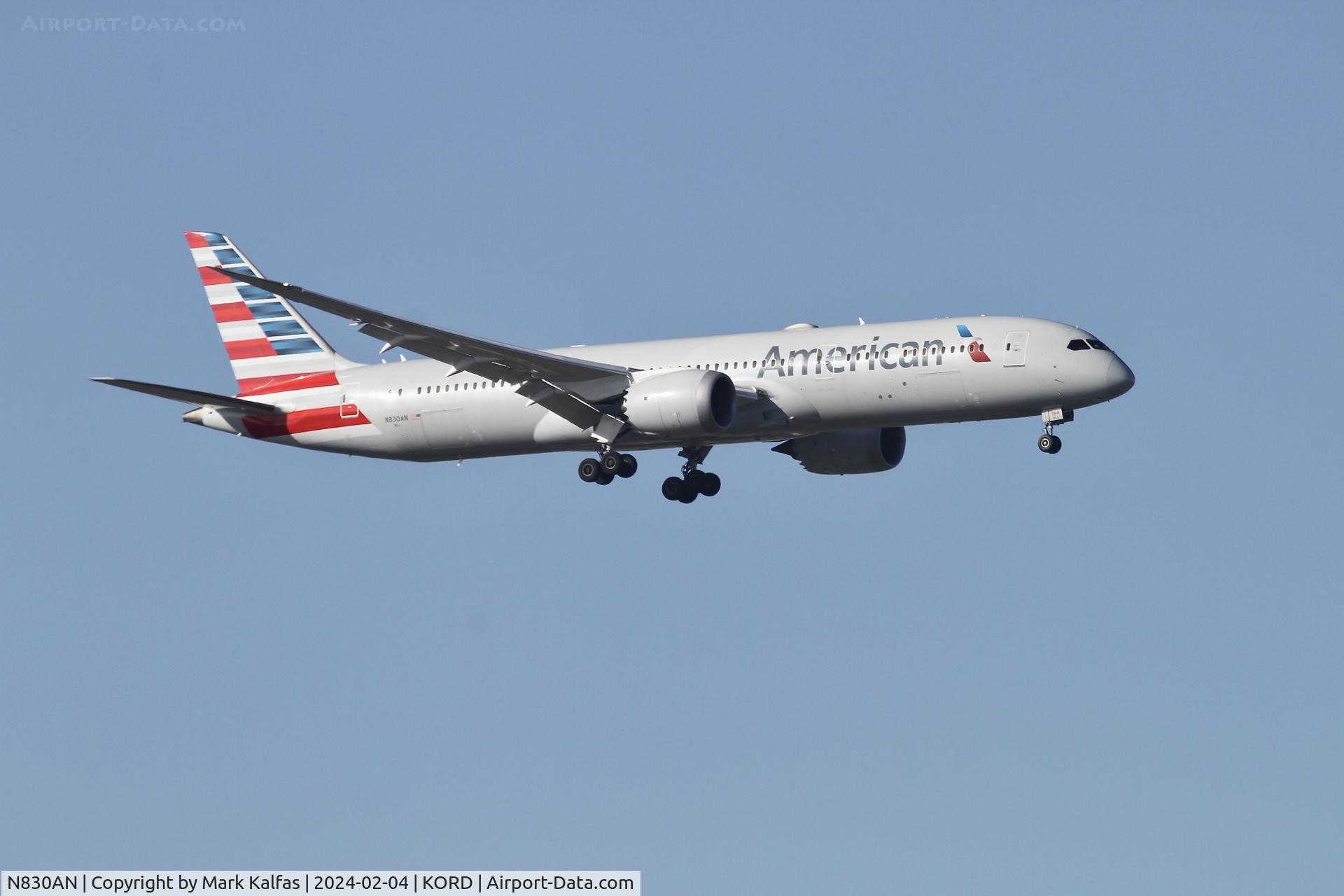 N830AN, 2017 Boeing 787-9 Dreamliner Dreamliner C/N 40650, B789 American Airlines BOEING 787-9 Dreamliner N830AN AAL1988 DFW-ORD