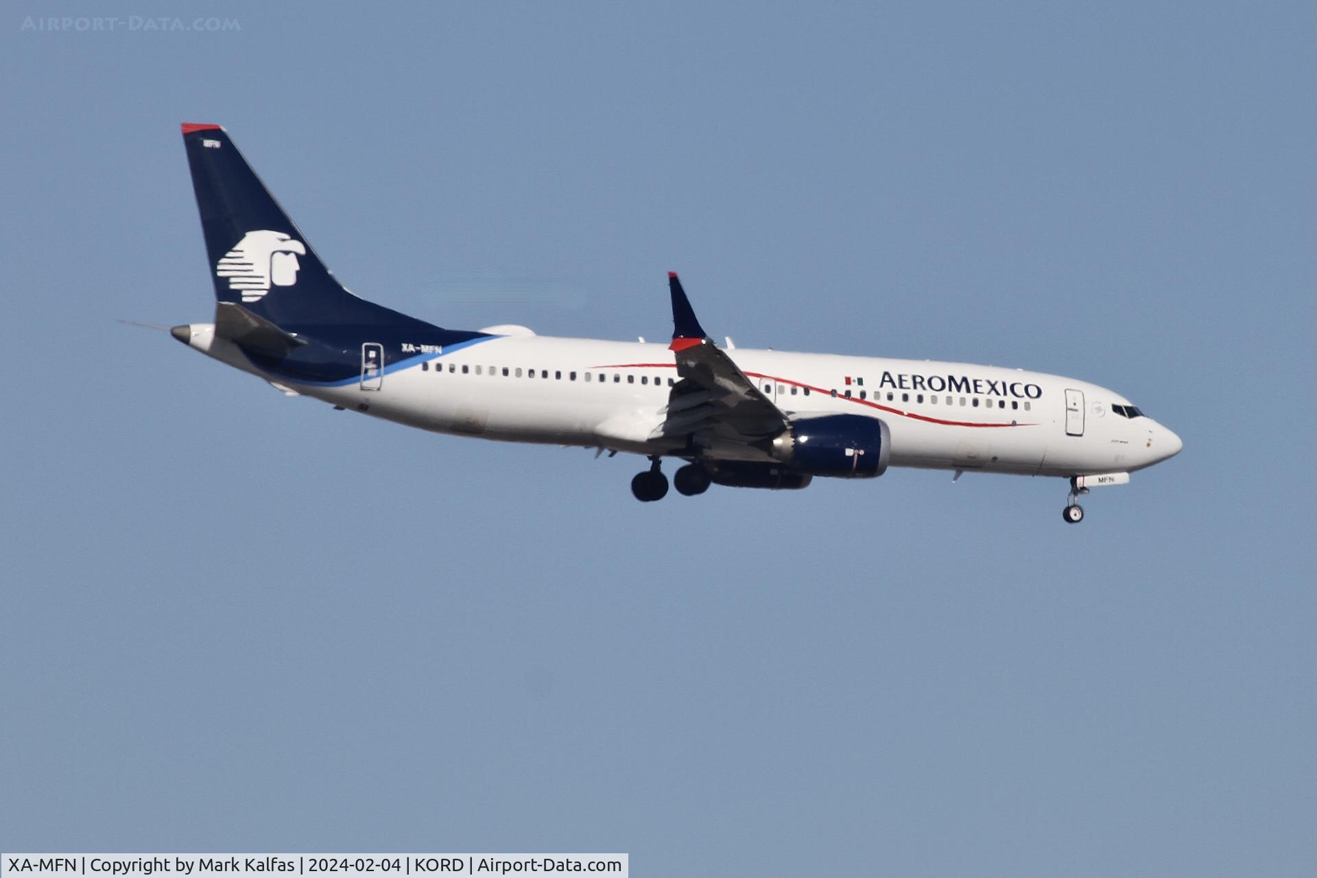 XA-MFN, 2022 Boeing 737-8 MAx C/N 60714, B38M AeroMexico BOEING 737-8 MAX XA-MFN AMX686 MMMX-KORD