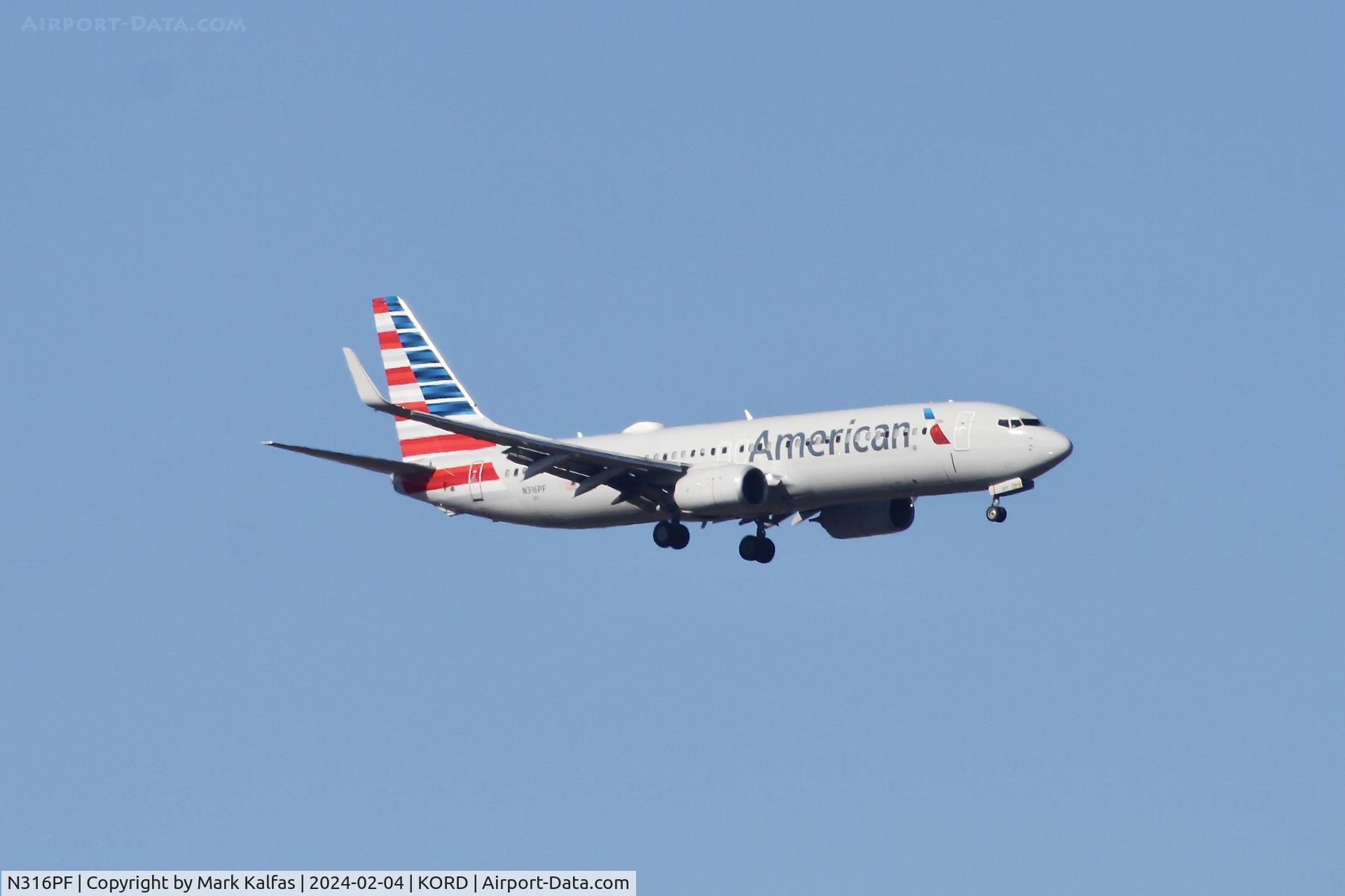 N316PF, 2017 Boeing 737-823 C/N 31262, B738 American Airlines BOEING 737-823  N316PF AAL2258 LAS-ORD
