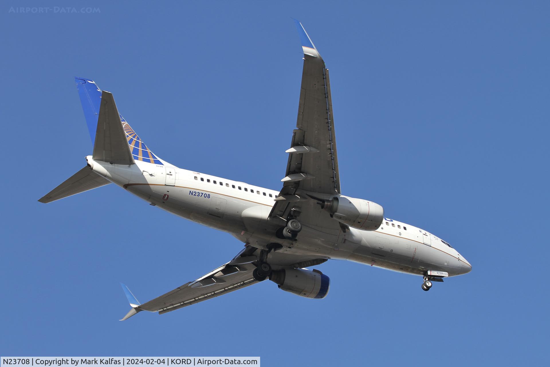 N23708, 1998 Boeing 737-724 C/N 28769, B737 United Airlines BOEING 737-724 N23708 UAL1654 CLE-ORD