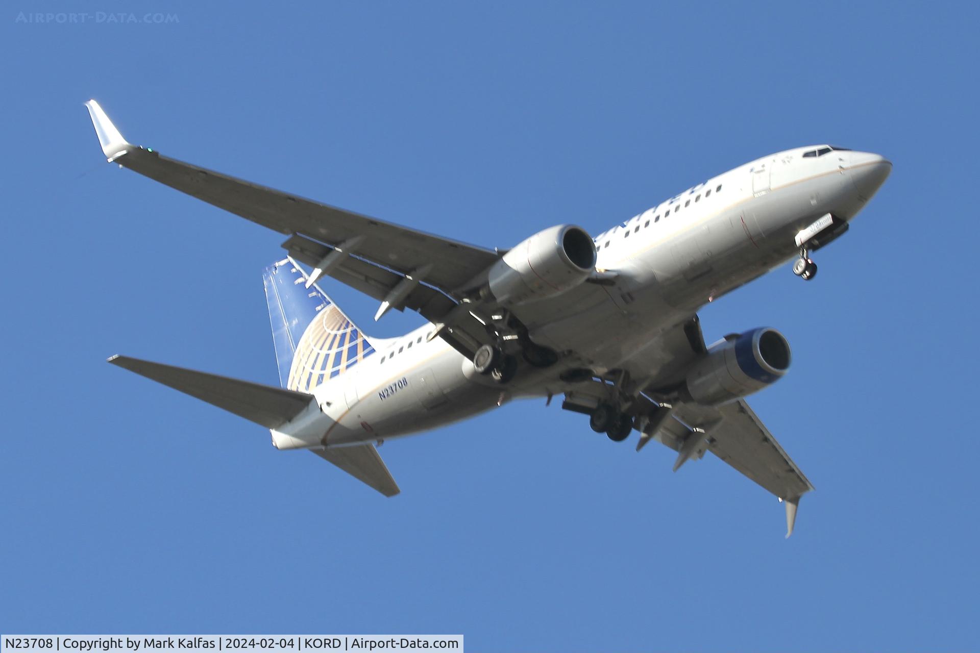 N23708, 1998 Boeing 737-724 C/N 28769, B737 United Airlines BOEING 737-724 N23708 UAL1654 CLE-ORD