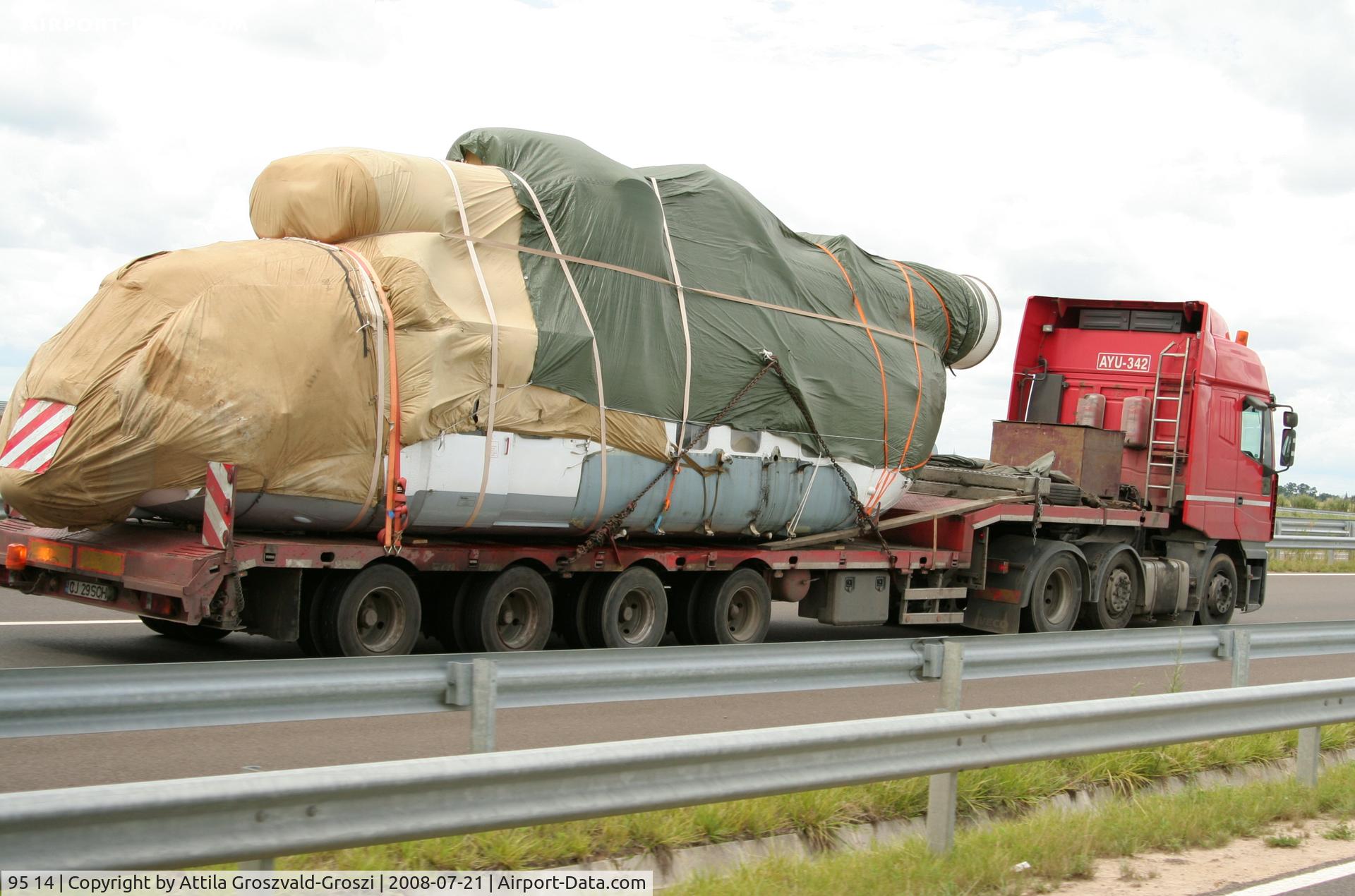 95 14, Mil Mi-14BT Haze B C/N B4014, During road transport in Hungary