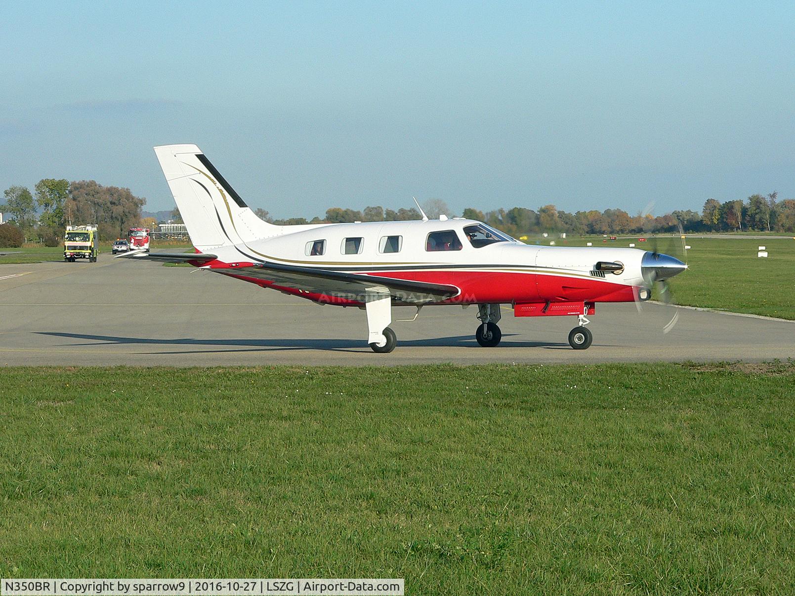 N350BR, 1986 Piper PA-46-310P Malibu C/N 4608001, Holding position at Grenchen