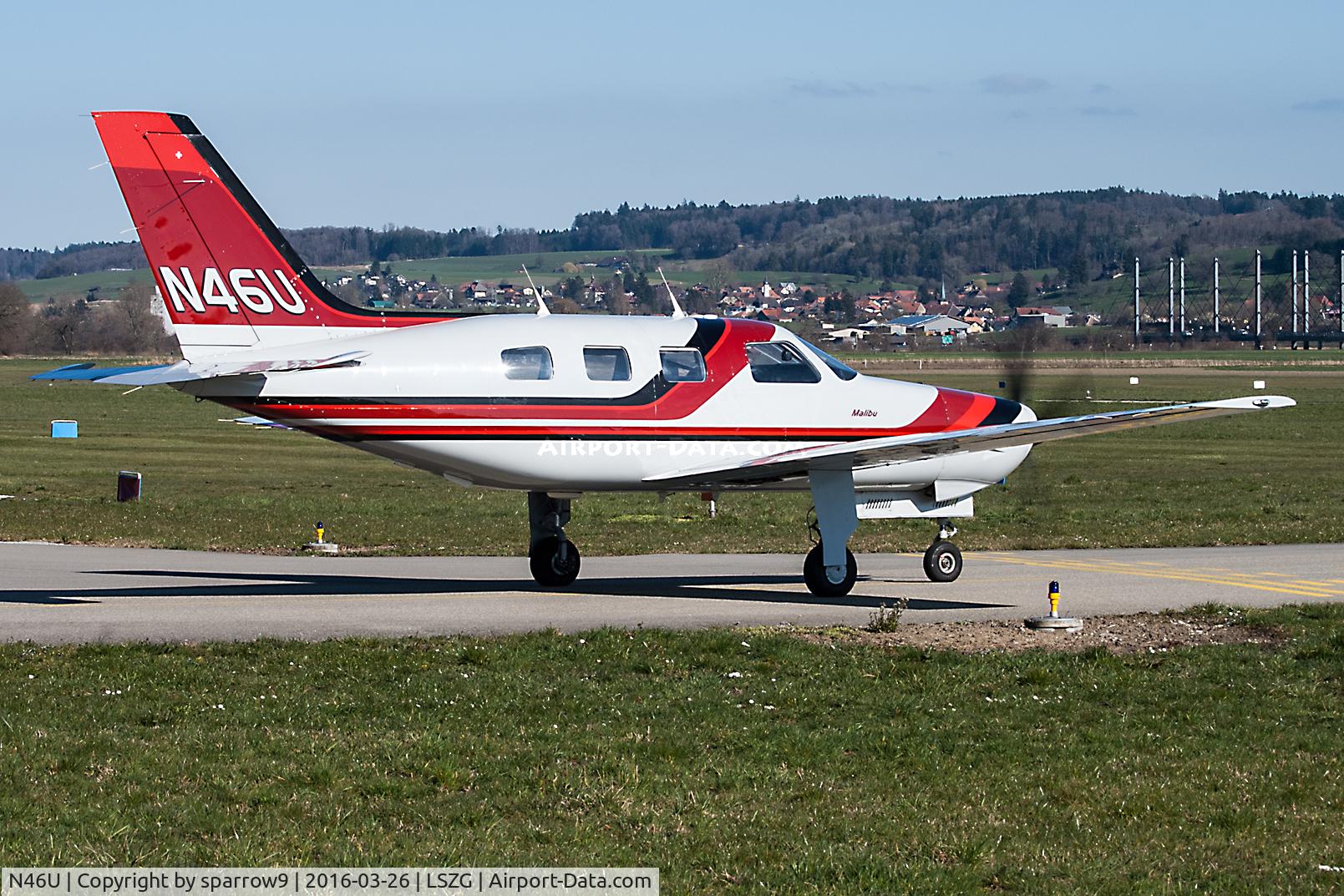 N46U, 1987 Piper PA-46-310P Malibu C/N 4608072, A regular guest at Grenchen