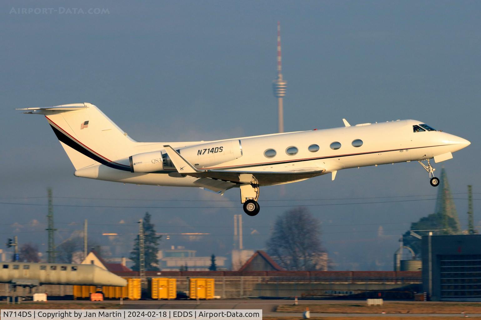 N714DS, 1986 Gulfstream American G-1159A Gulfstream III Gulfstream III C/N 488, Departing to EDDM