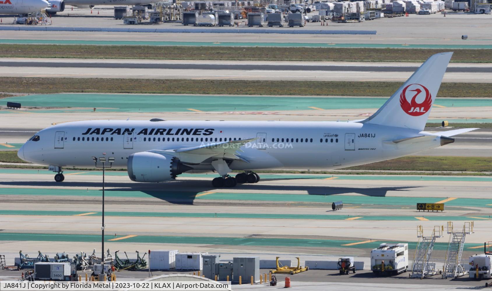 JA841J, 2015 Boeing 787-8 Dreamliner C/N 34855, JAL 788 zx LAX-NRT