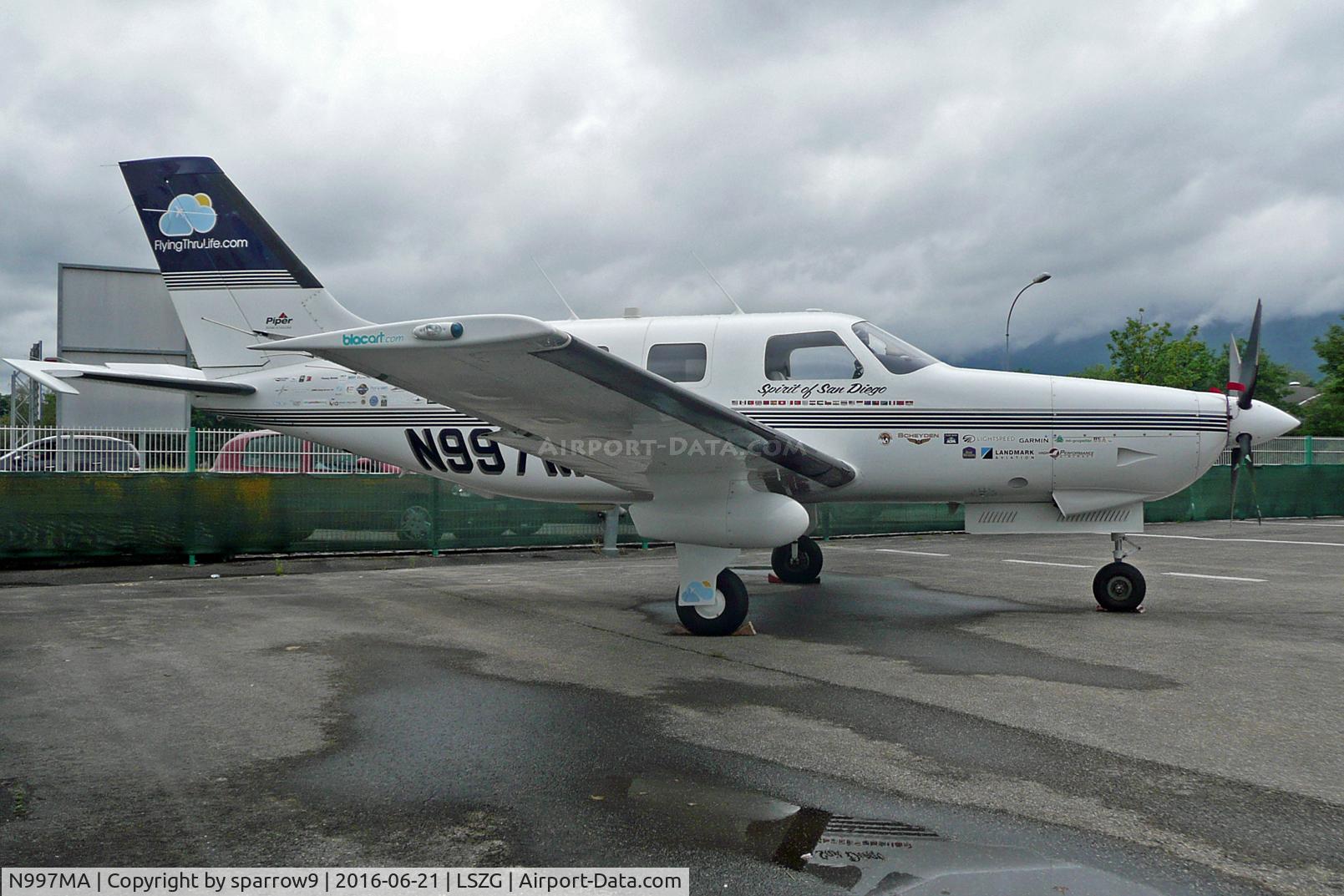N997MA, 1997 Piper PA-46-350P Malibu Mirage C/N 4636126, At Grenchen.