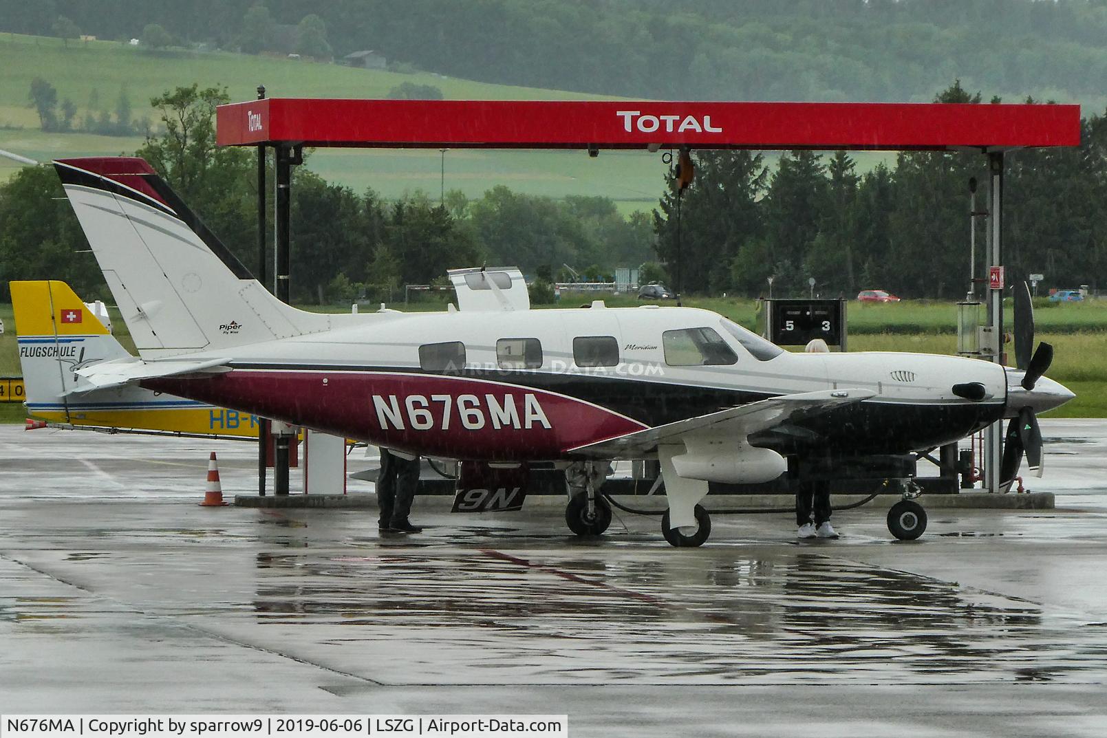 N676MA, 2009 Socata TBM-700 C/N 525, Refuelling at Grenchen.