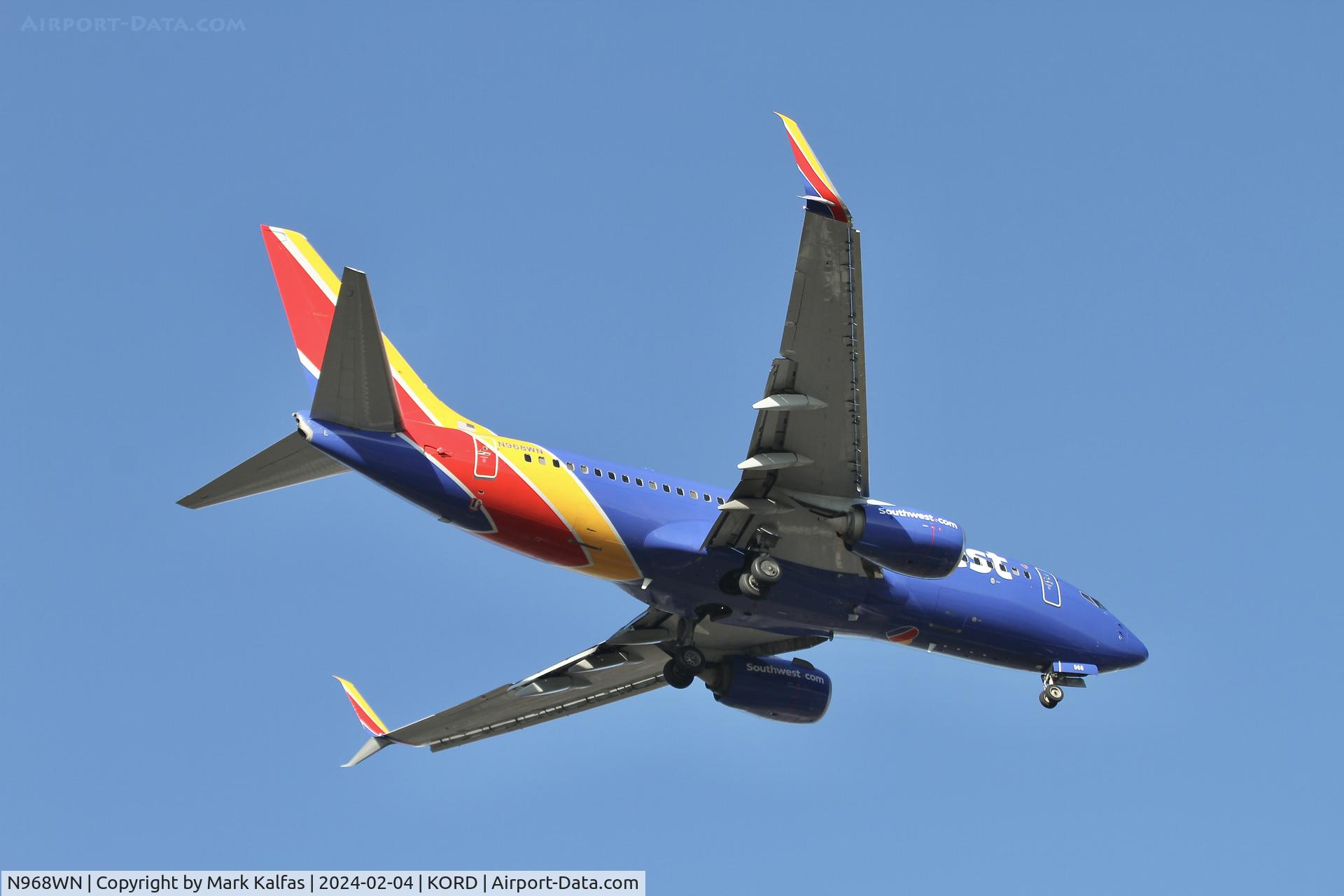 N968WN, 2011 Boeing 737-7H4 C/N 36679, B737 Southwest BOEING 737-7H4 N968WN SWA351 BWI-ORD