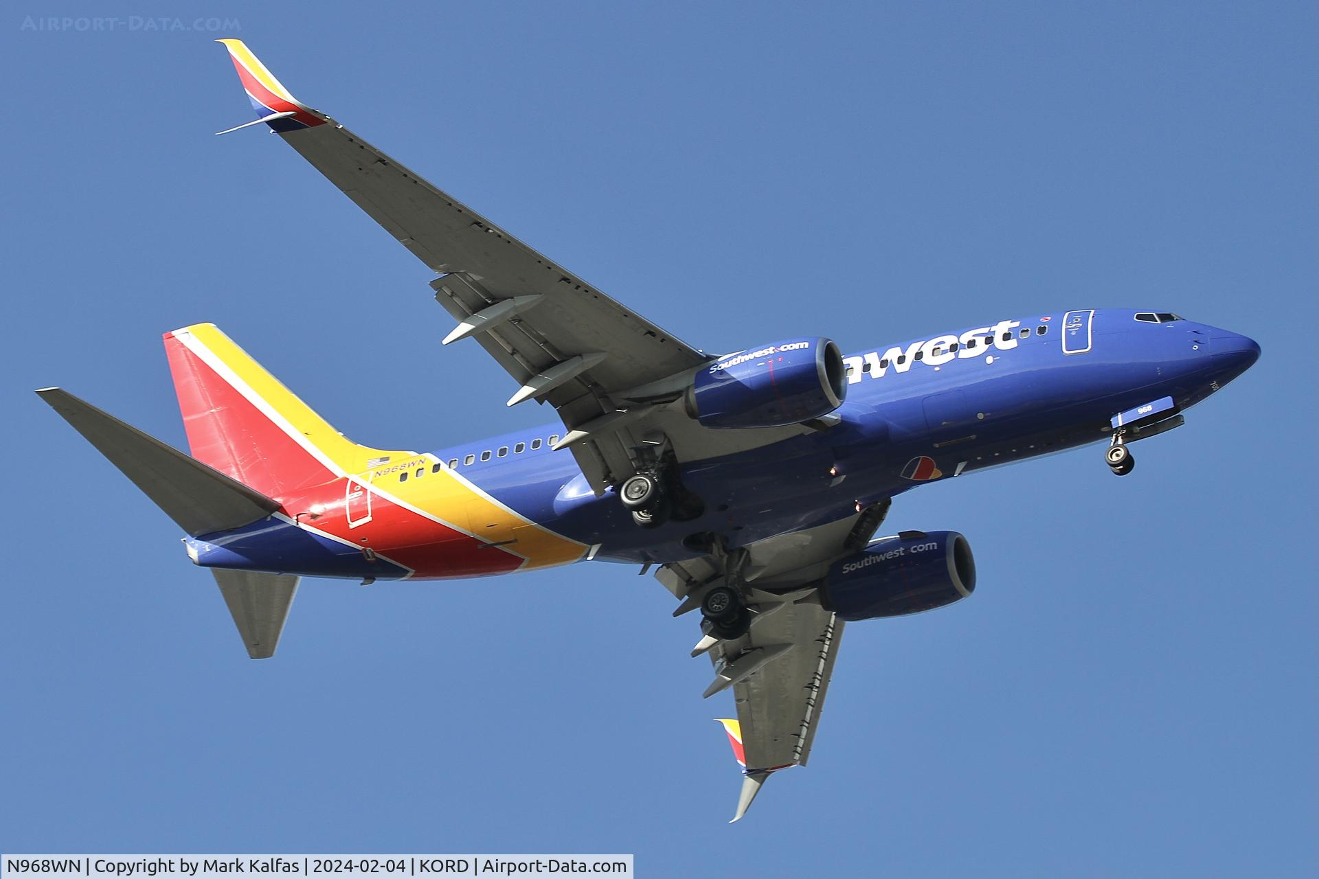 N968WN, 2011 Boeing 737-7H4 C/N 36679, B737 Southwest BOEING 737-7H4 N968WN SWA351 BWI-ORD