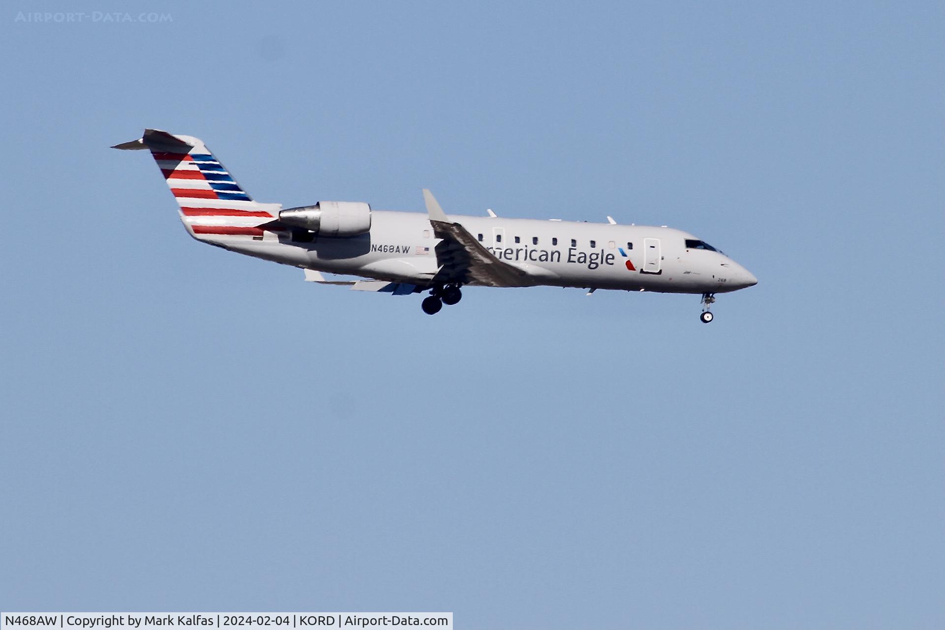 N468AW, 2004 Bombardier CRJ-200LR (CL-600-2B19) C/N 7916, CRJ2 Air Wisconsin/ American Eagle BOMBARDIER INC CL-600-2B19  N468AW AWI6040 HSV-ORD