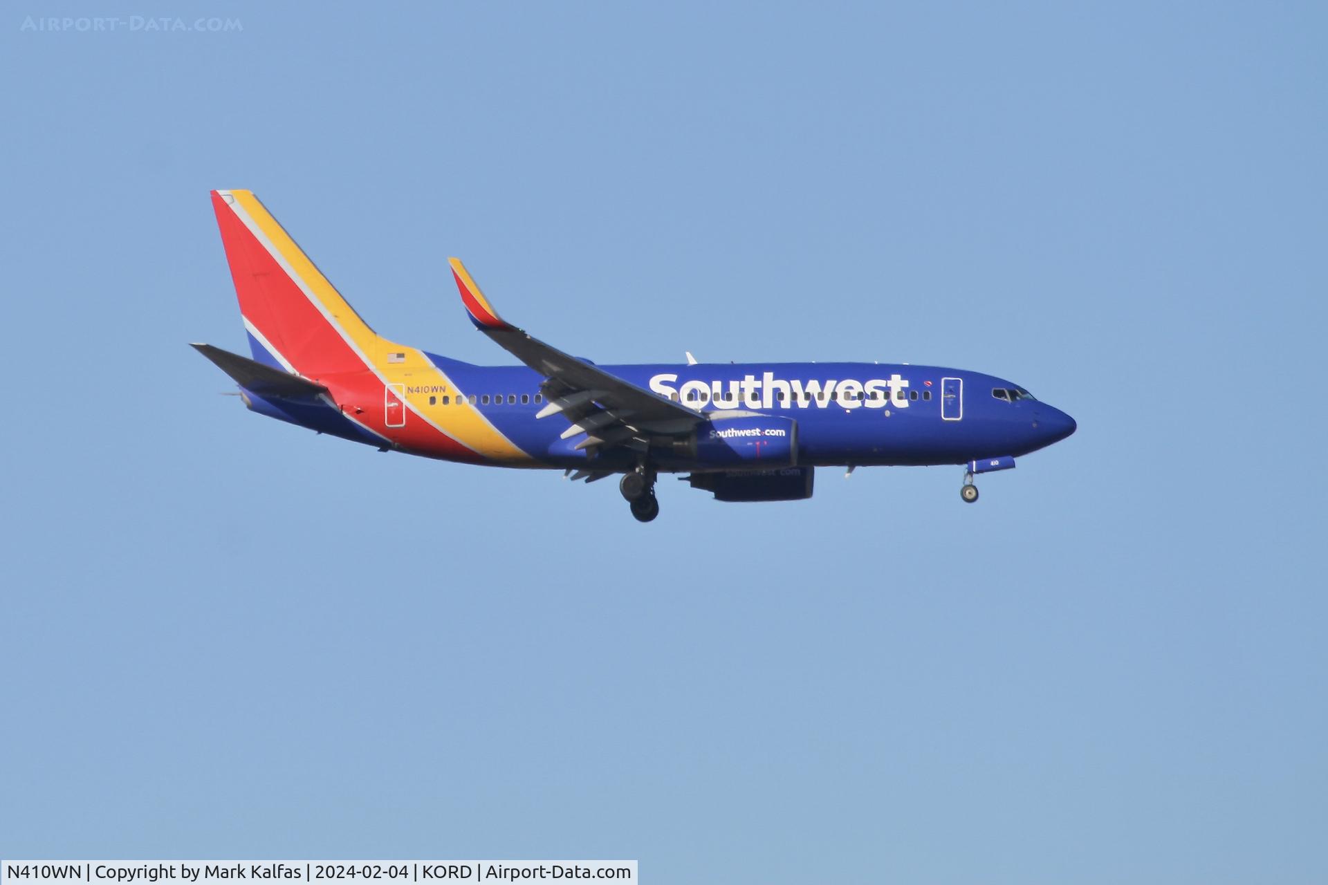 N410WN, 2001 Boeing 737-7H4 C/N 27897, B737 Southwest BOEING 737-7H4 N410WN SWA1052 BEN-ORD