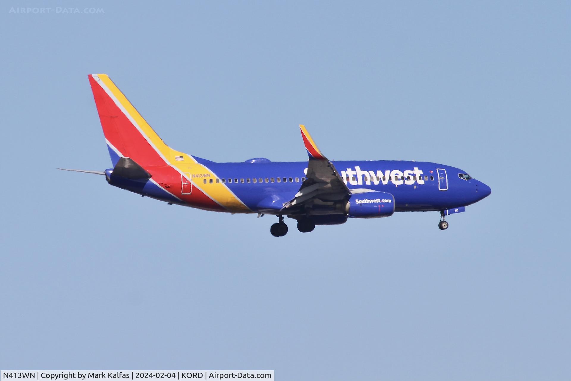 N413WN, 2001 Boeing 737-7H4 C/N 29819, B737 Southwest BOEING 737-7H4 N413WN SWA3411 PHX-ORD