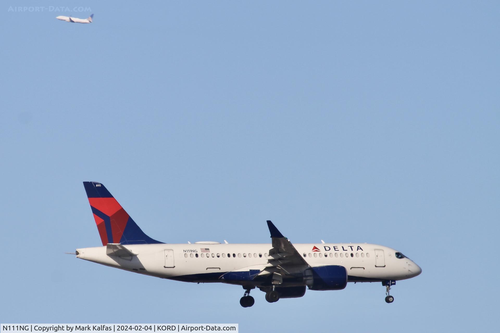 N111NG, 2019 Airbus A220-100 C/N 50030, BCS1 Delta Airlines Airbus A220-100 (BD-500-1A10) N111NG DAL700 MSP-ORD