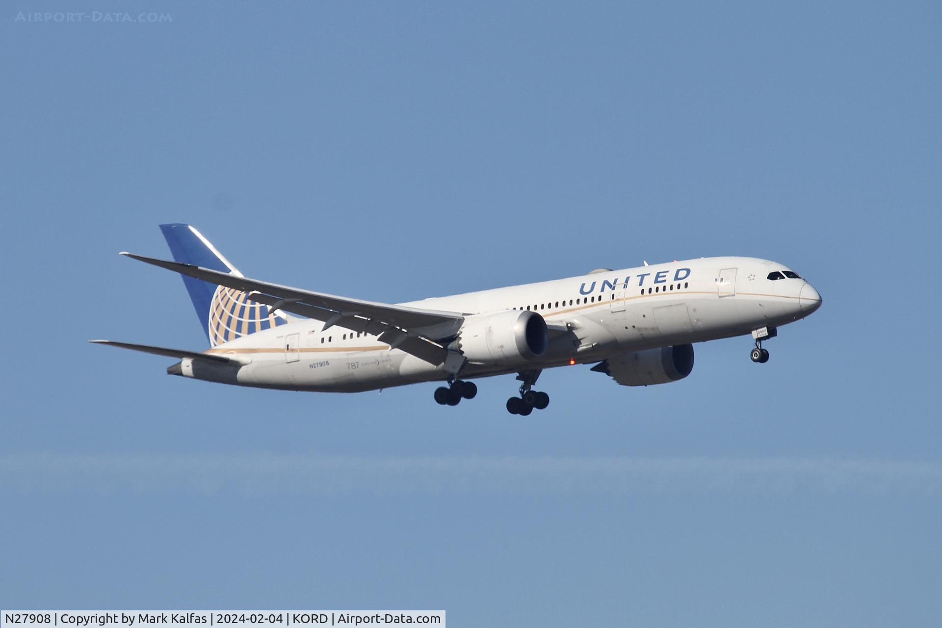 N27908, 2013 Boeing 787-8 Dreamliner C/N 36400, B788 United Airlines Boeing 787-8 Dreamliner N27908 UAL908 EHAM-KORD