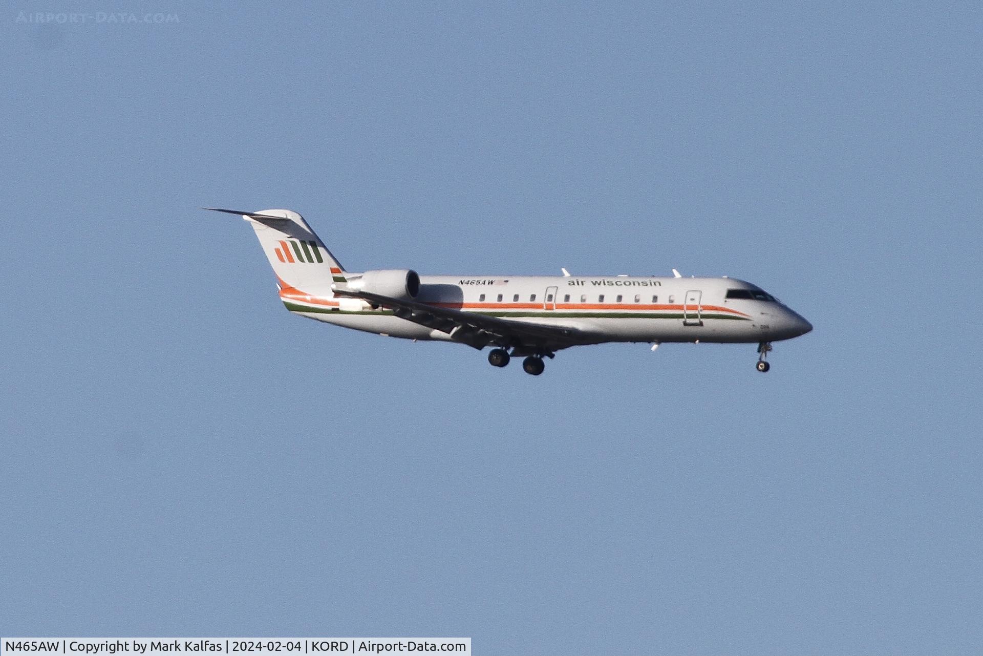 N465AW, 2004 Bombardier CRJ-200LR (CL-600-2B19) C/N 7893, CRJ2 Air Wisconsin/ American Eagle BOMBARDIER INC CL-600-2B19 N465AW AWI6124 DAY-ORD
