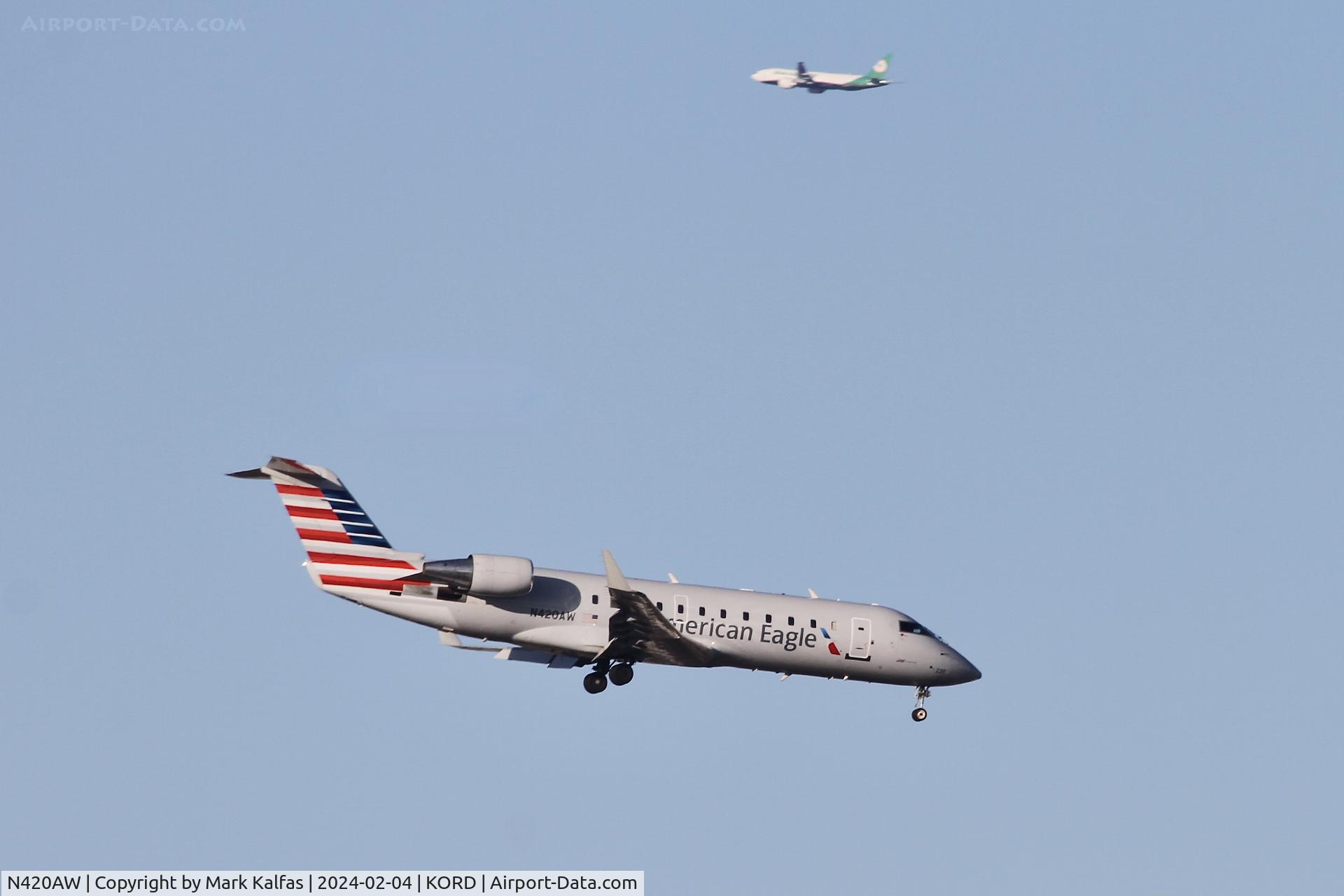N420AW, 2002 Bombardier CRJ-200LR (CL-600-2B19) C/N 7640, CRJ2 Air Wisconsin/ American Eagle BOMBARDIER INC CL-600-2B19 N420AW AWI6097 PIA-ORD