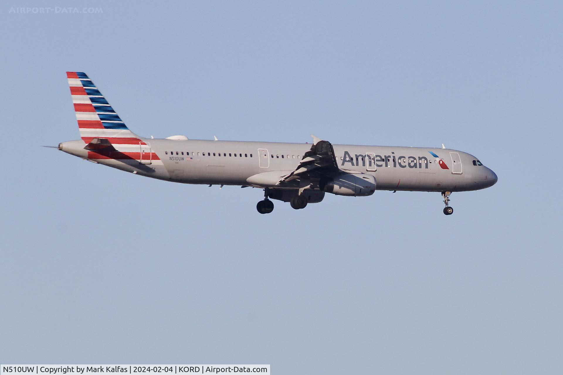 N510UW, 2009 Airbus A321-231 C/N 3858, A321 American Airlines AIRBUS A321-231 N510UW AAL332 PHX-ORD