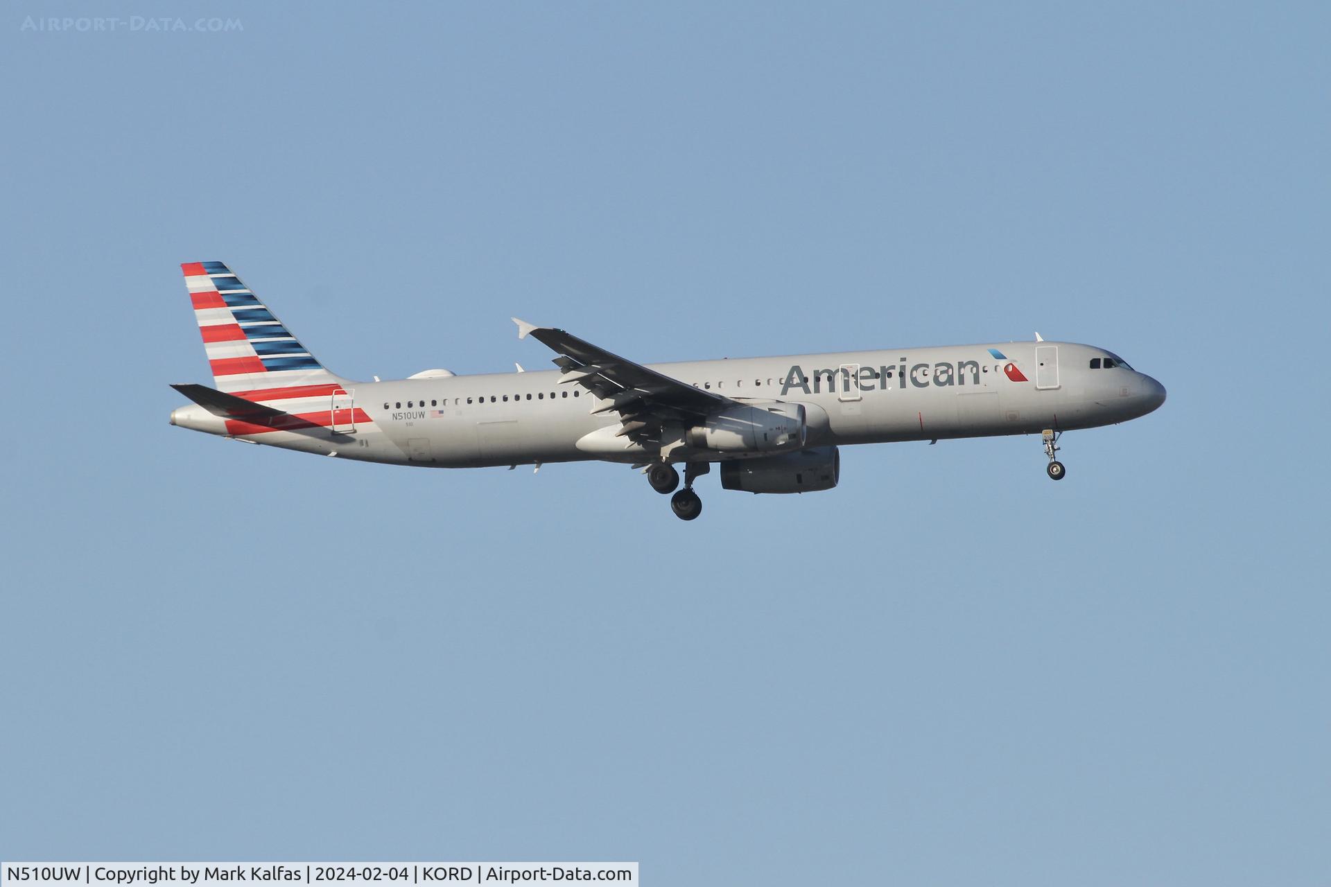 N510UW, 2009 Airbus A321-231 C/N 3858, A321 American Airlines AIRBUS A321-231 N510UW AAL332 PHX-ORD