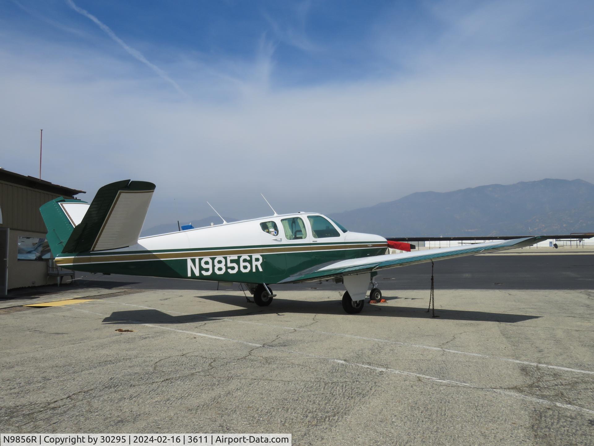 N9856R, 1960 Beech M35 Bonanza C/N D-6398, Parked