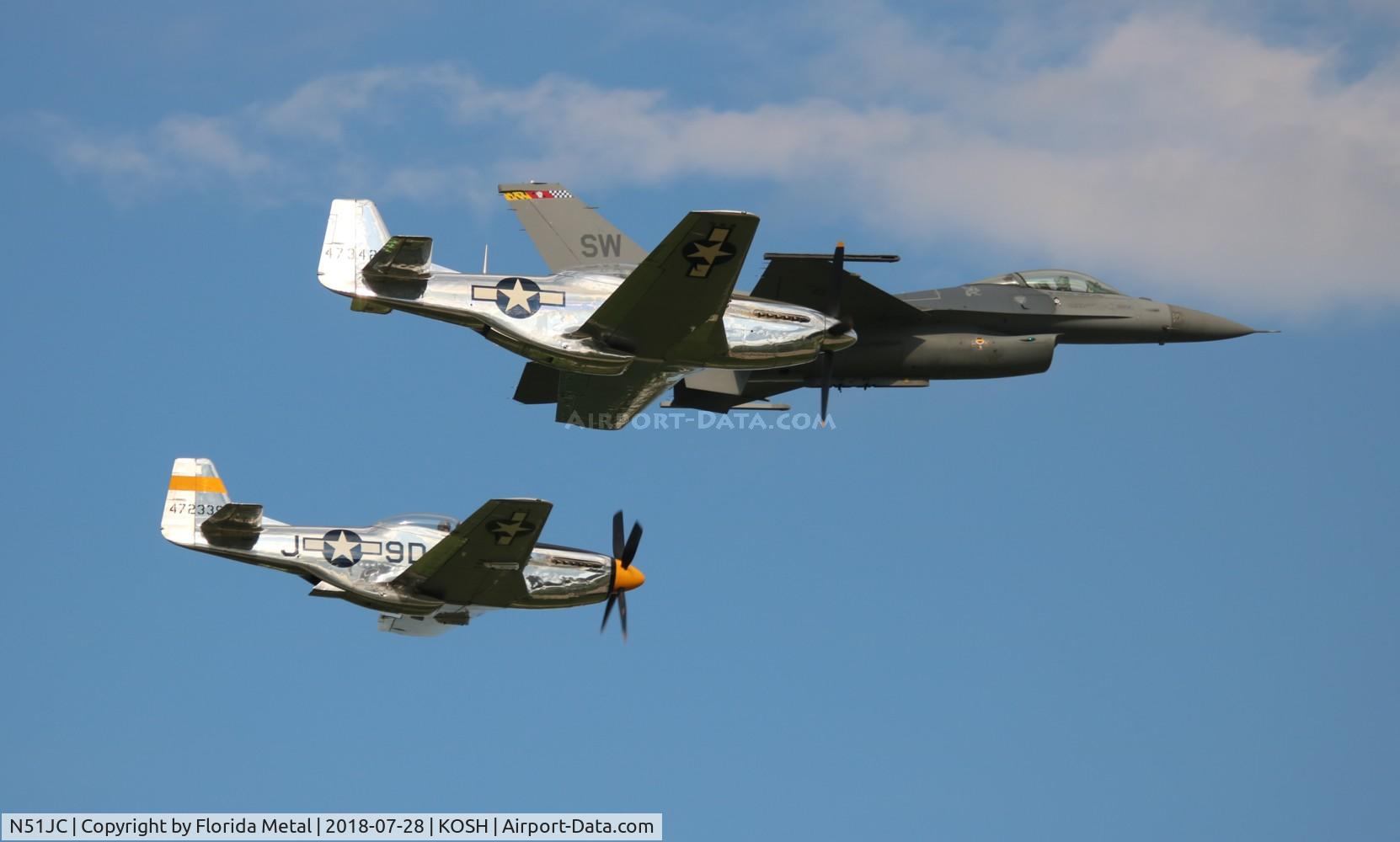 N51JC, 1944 North American P-51D Mustang C/N 122-38798, 3 ship heritage flight zx