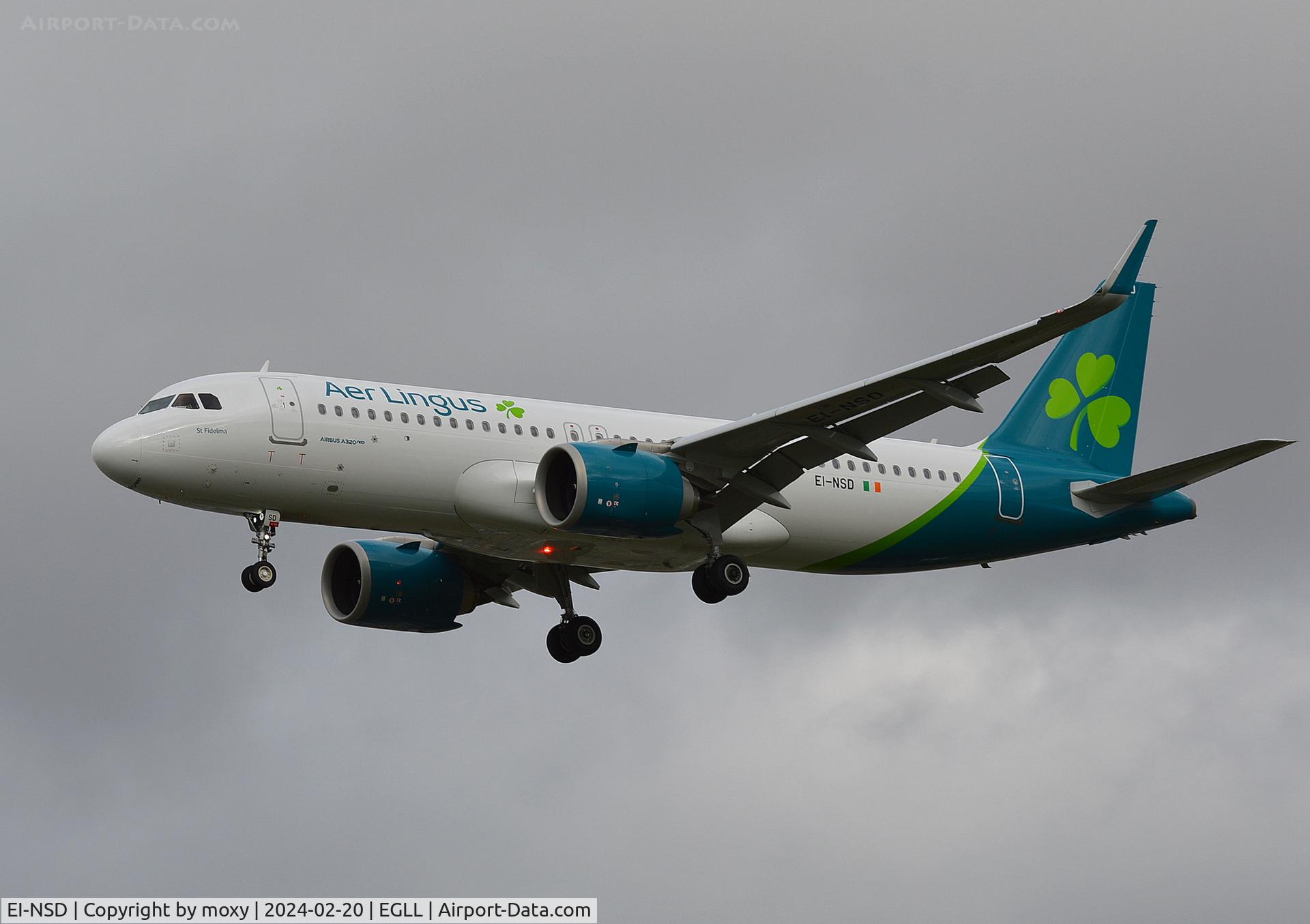EI-NSD, 2023 Airbus A320-251N C/N 11711, Airbus A320-251N landing at London Heathrow.
