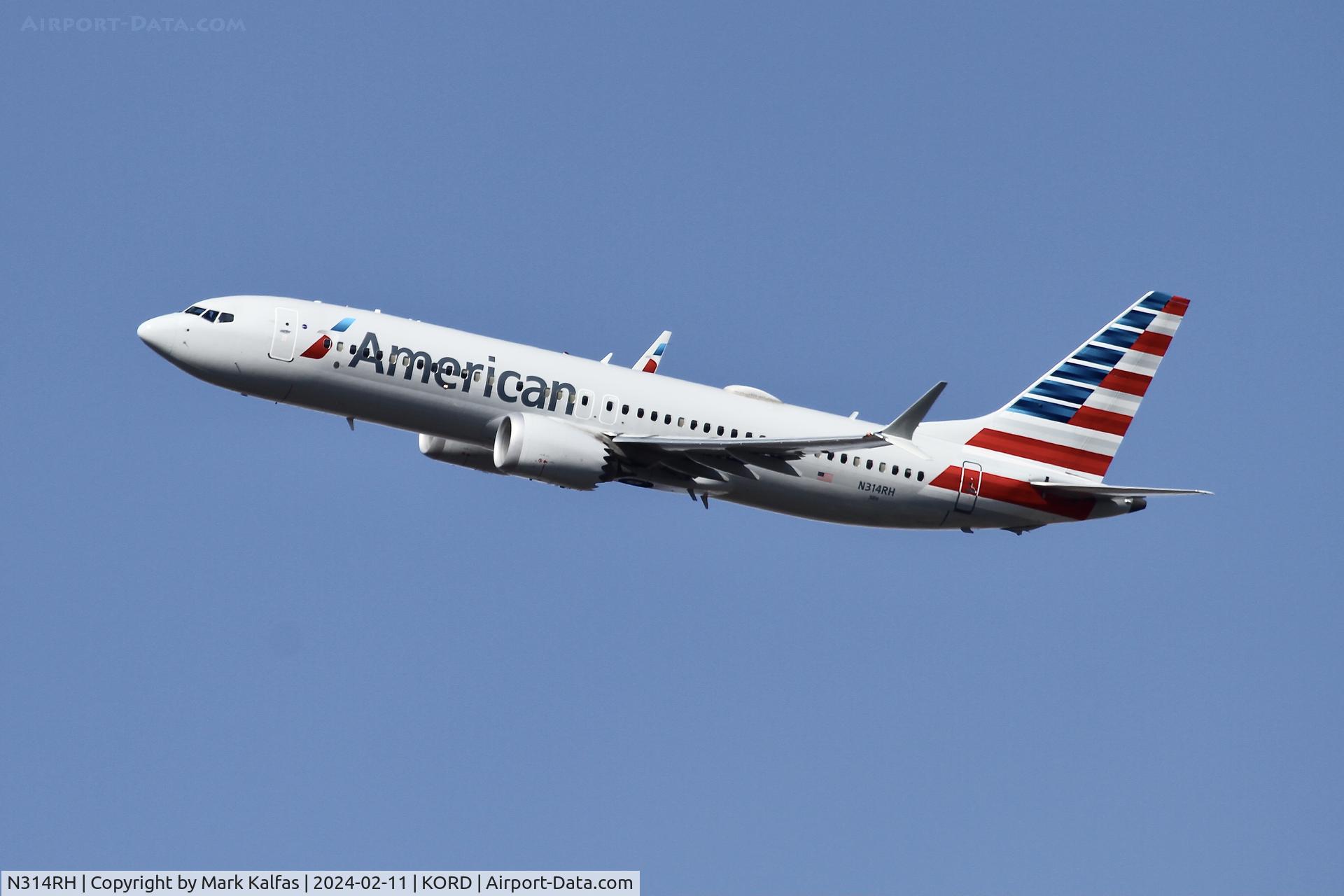 N314RH, 2018 Boeing 737-8 MAX C/N 44455, B38M American Airlines Boeing 737-8 MAX N314RH AAL2561  ORD-RSW