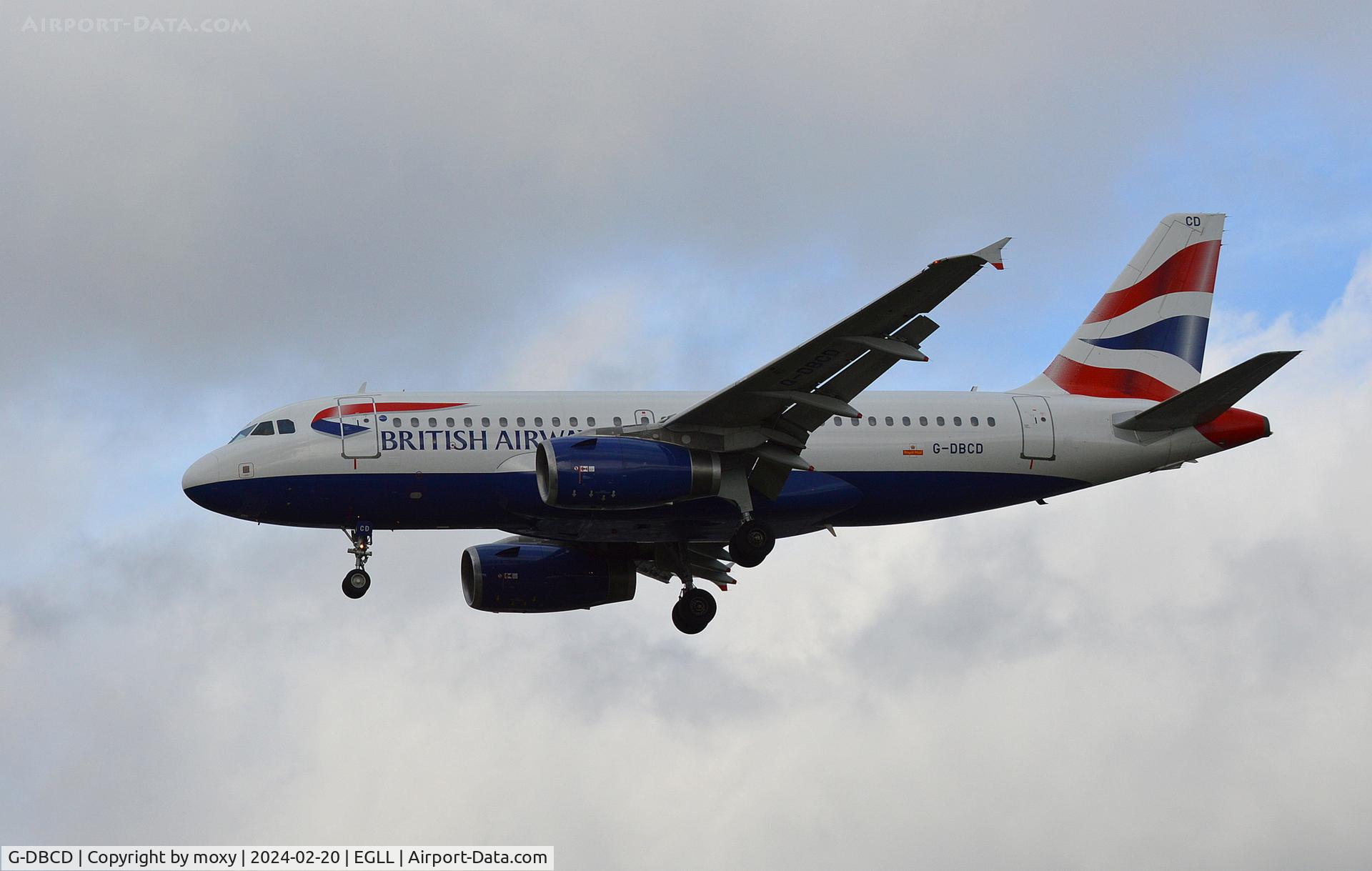 G-DBCD, 2005 Airbus A319-131 C/N 2389, Airbus A319-131 landing at London Heathrow.