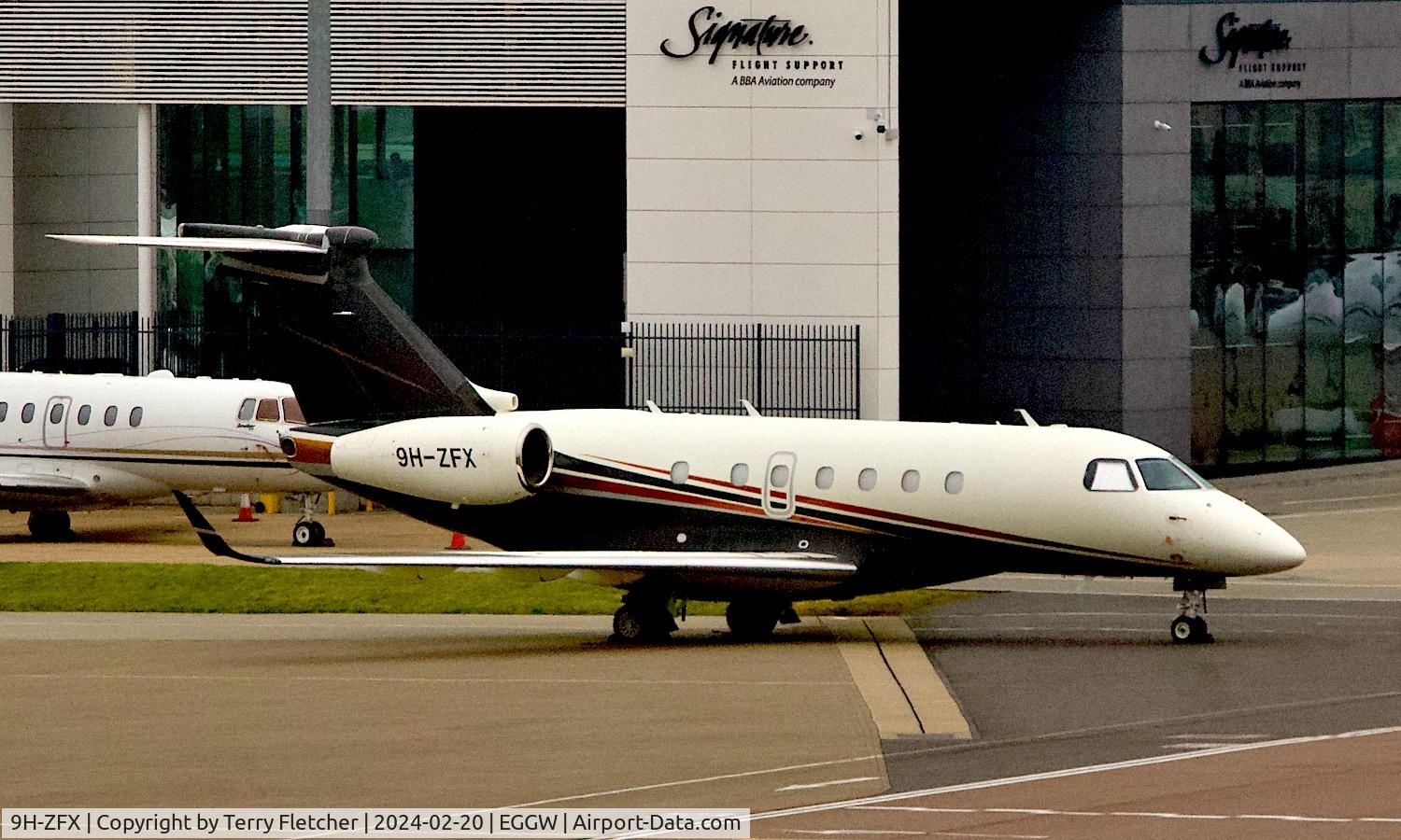 9H-ZFX, 2015 Embraer EMB-550 Legacy 500 C/N 550-00036, At Luton Airport