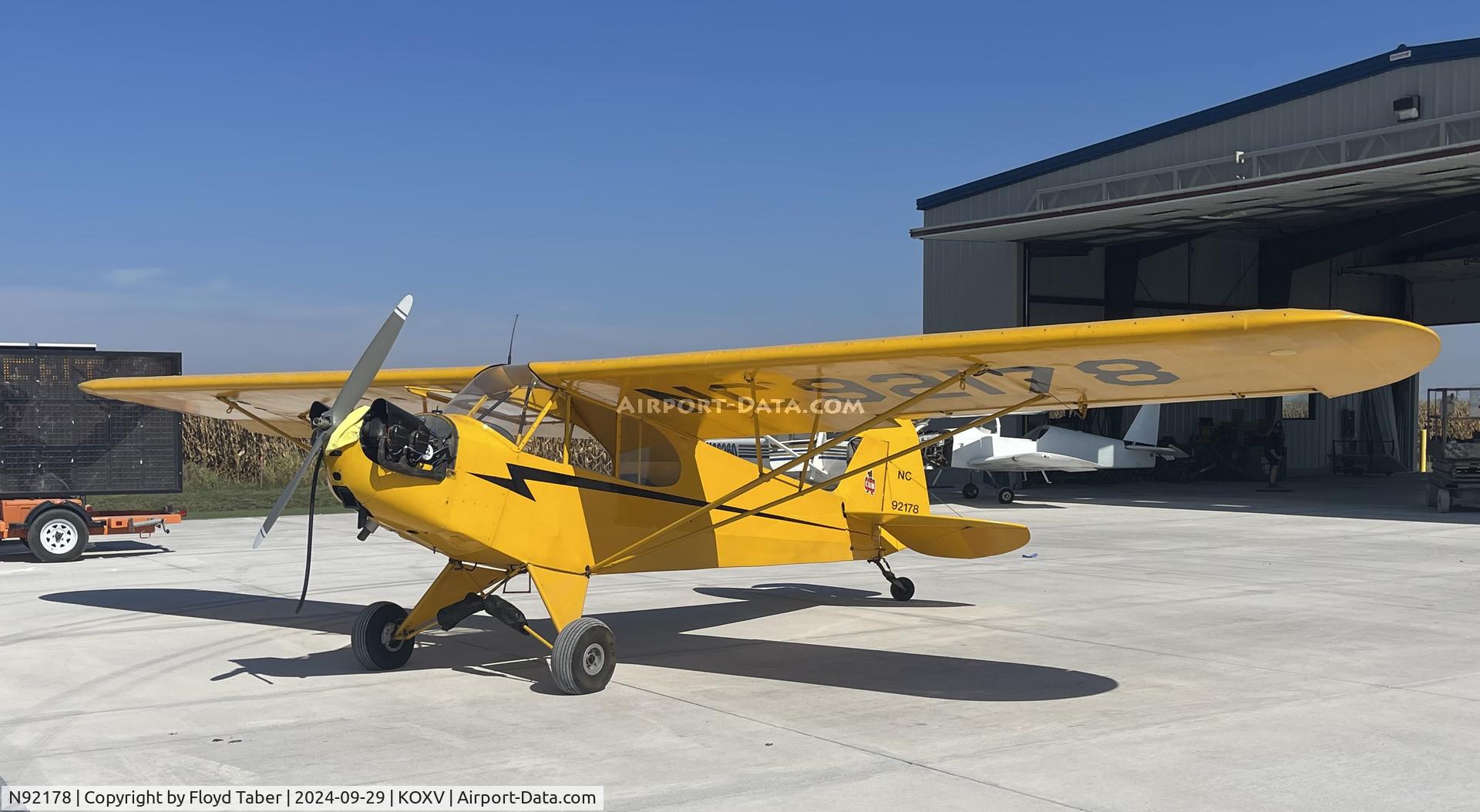 N92178, 1946 Piper J3C-65 Cub C/N 16618, Fly Iowa 2023 Knoxville Iowa
