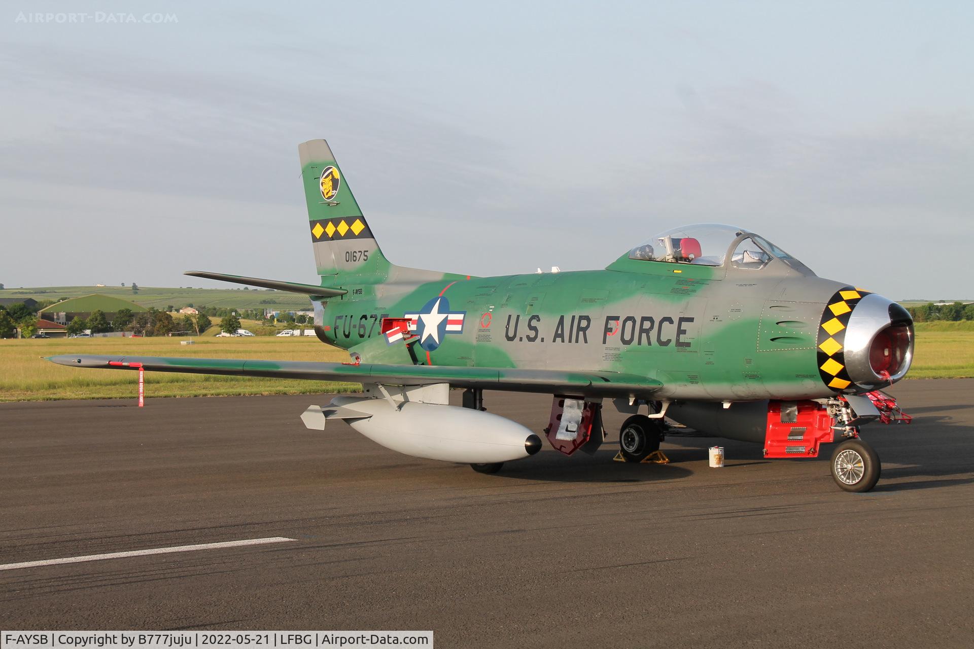F-AYSB, 1958 Canadair CL-13B Sabre 6 C/N S6-1675, during Cognac airshow 2022