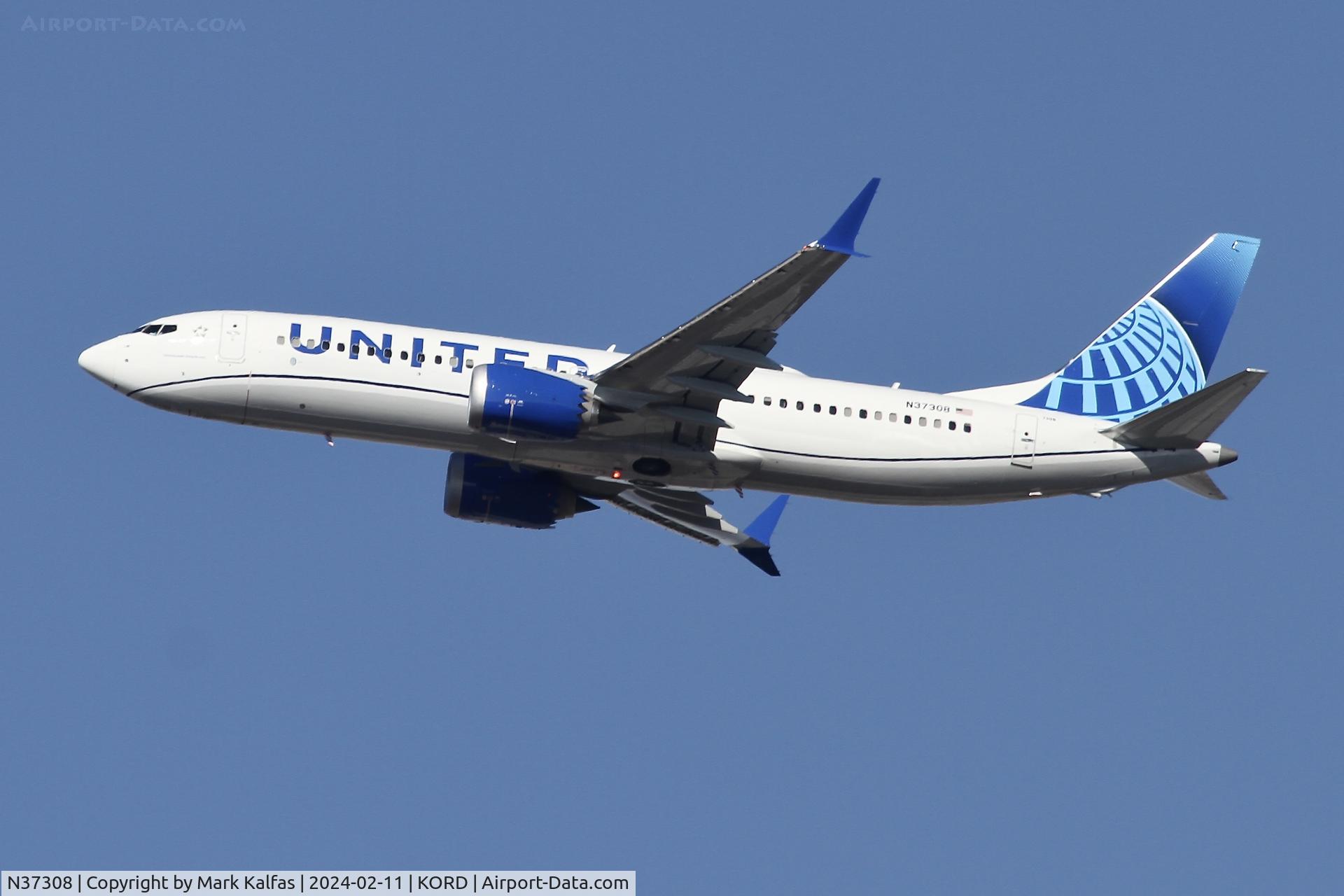 N37308, 2023 Boeing 737-8 MAX C/N 67564, B38M United Airlines Boeing 737 MAX 8 N37308 UAL1332 ORD-MCI