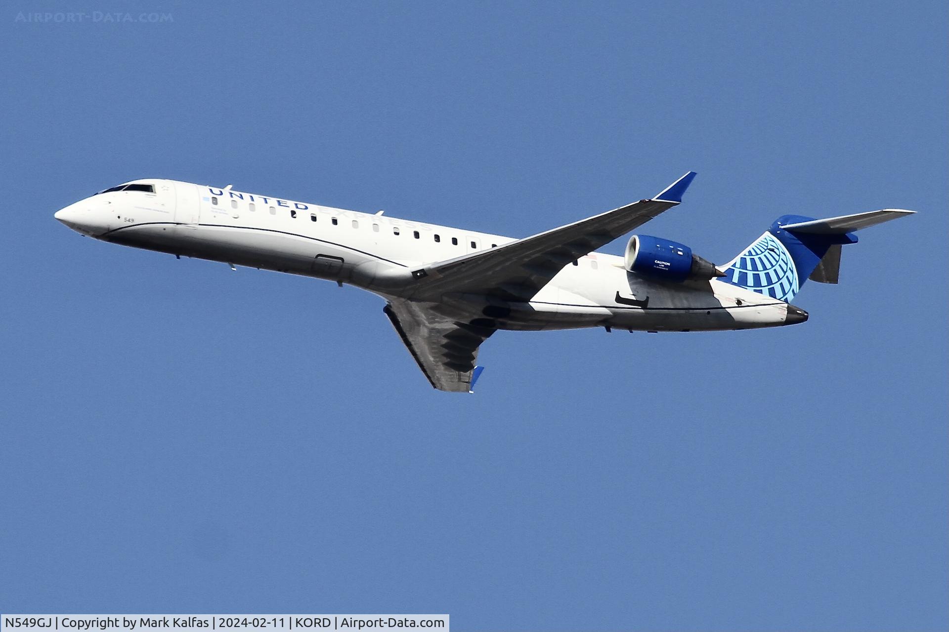 N549GJ, 2009 Bombardier CRJ-550 C/N 10280, CRJ7 GoJet/United Express Bombardier CRJ-701, CL-600-2C11 N549GJ GJS4444 ORD-LKN