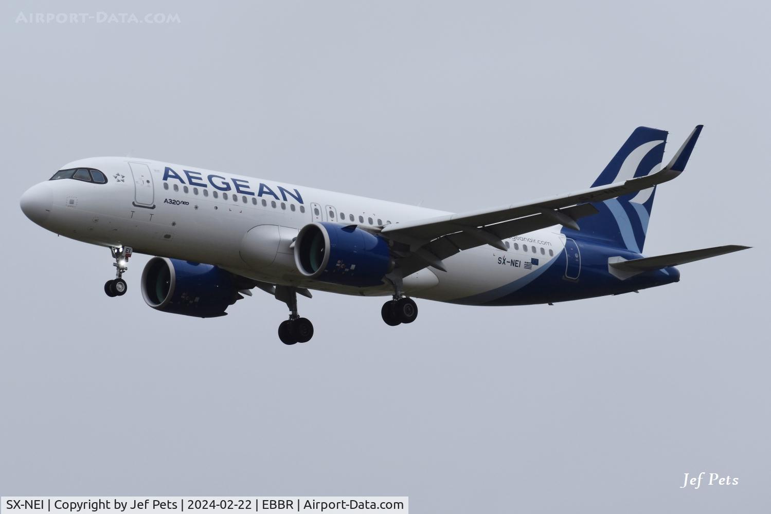 SX-NEI, 2023 Airbus A320-271N C/N 11338, Short final at Brussels Airport.