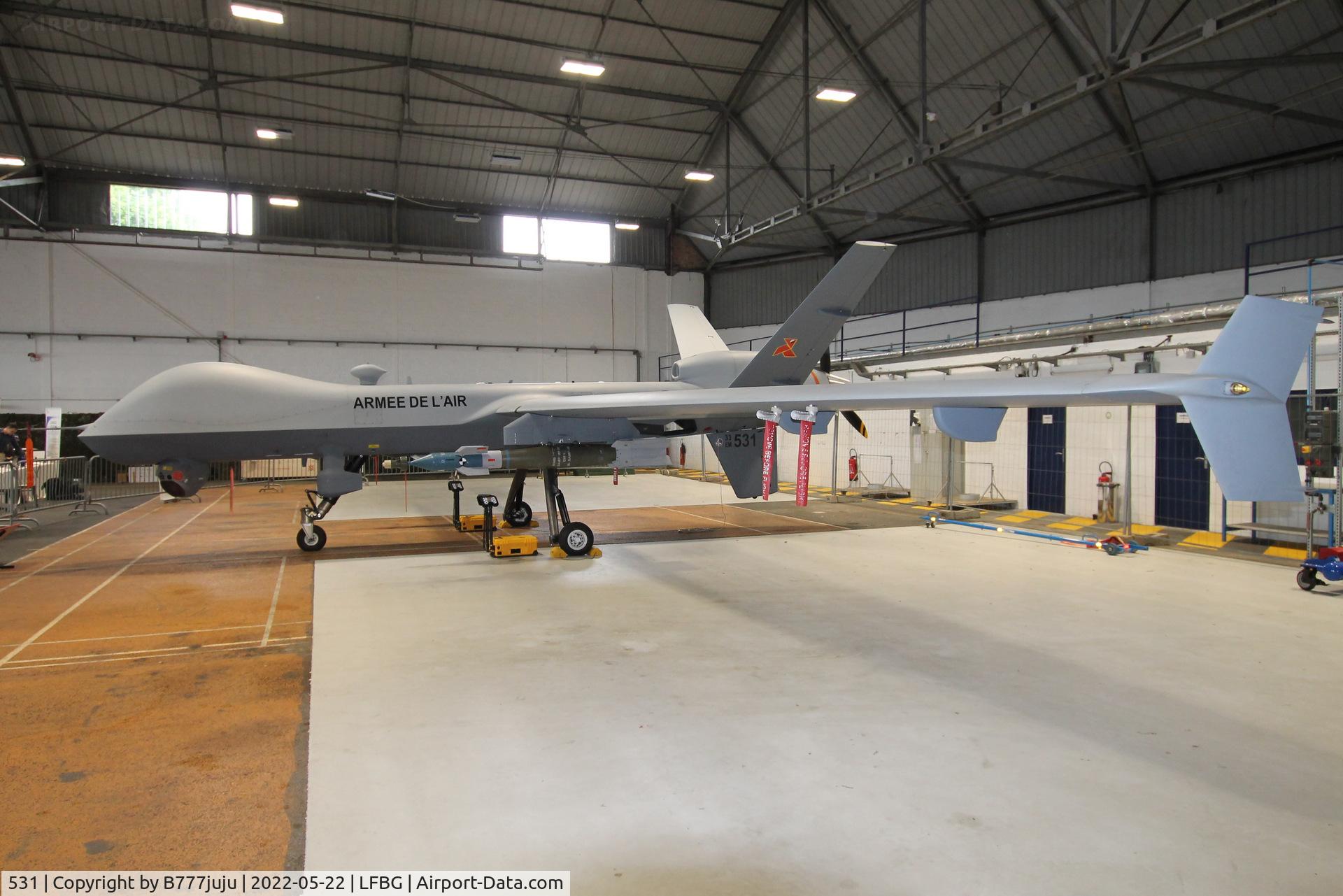 531, General Atomics MQ-9A Reaper C/N Not found 531, during Cognac airshow 2022