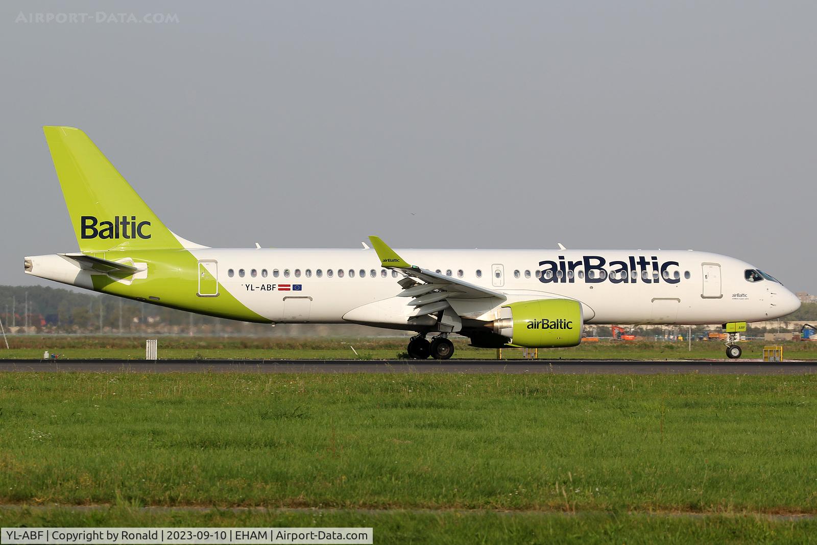 YL-ABF, 2021 Airbus A220-300 C/N 55133, at spl