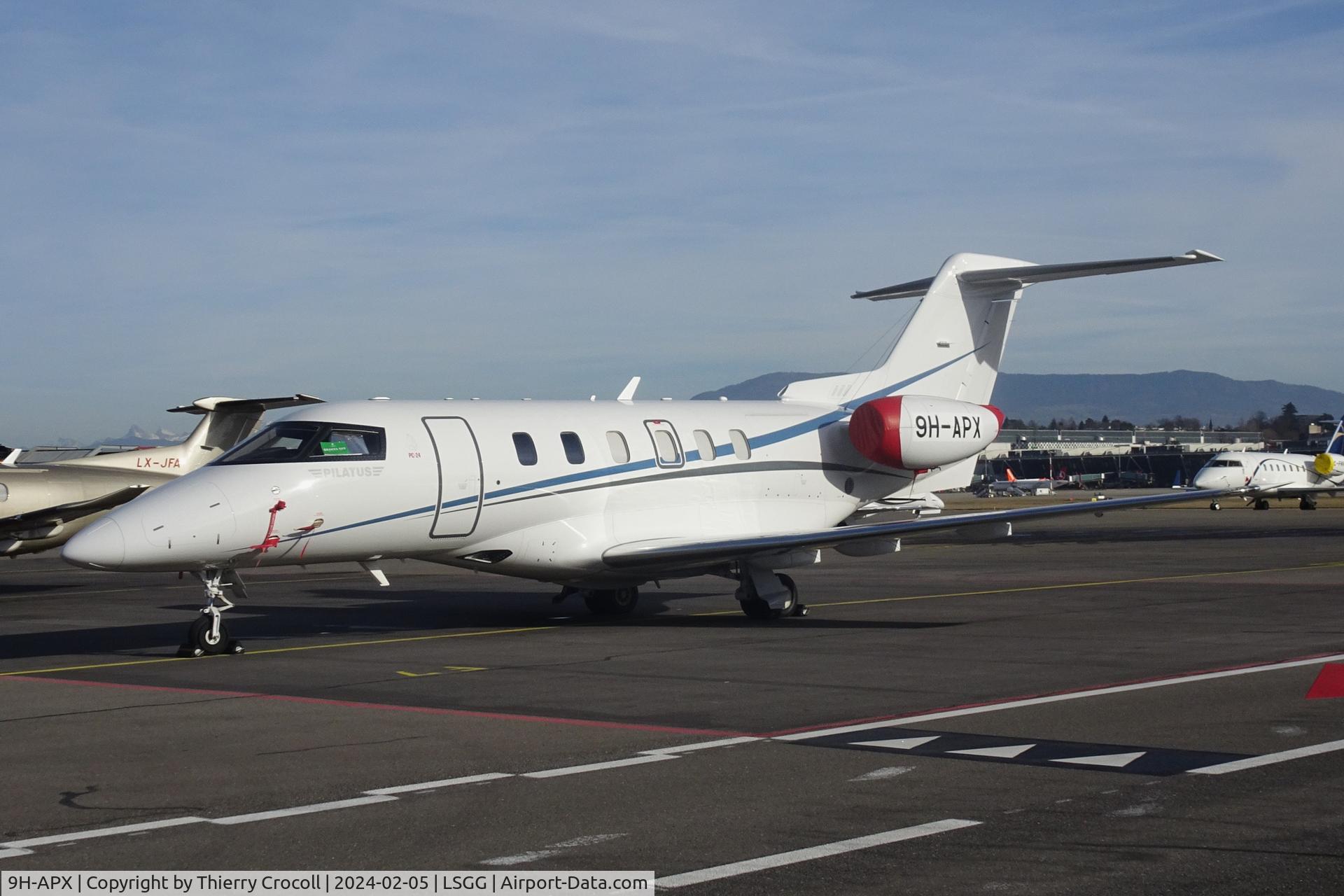 9H-APX, 2018 Pilatus PC-24 C/N 104, About to depart Geneva Airport, Switzerland