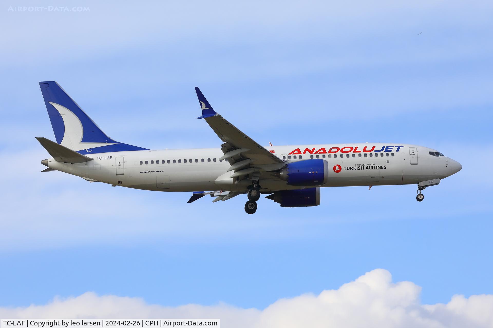 TC-LAF, 2022 Boeing 737-8-MAX C/N 65741, Copenhagen 26.2.2024