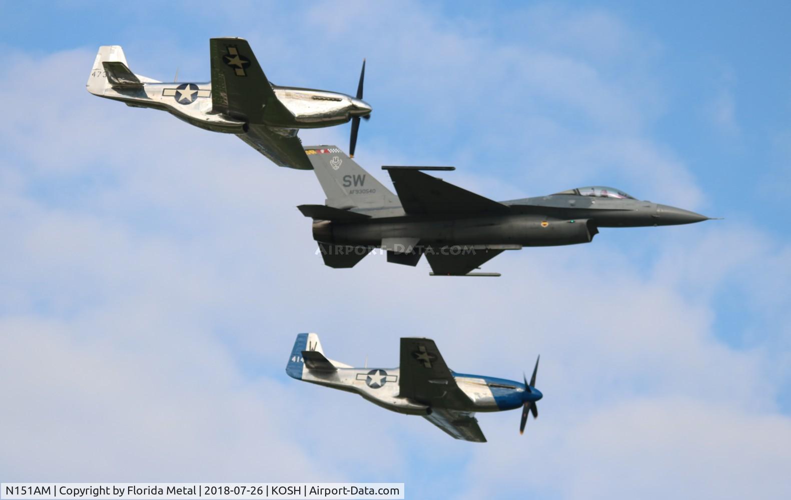 N151AM, 1944 North American P-51D Mustang C/N 122-39879, 3 ship heritage flight zx