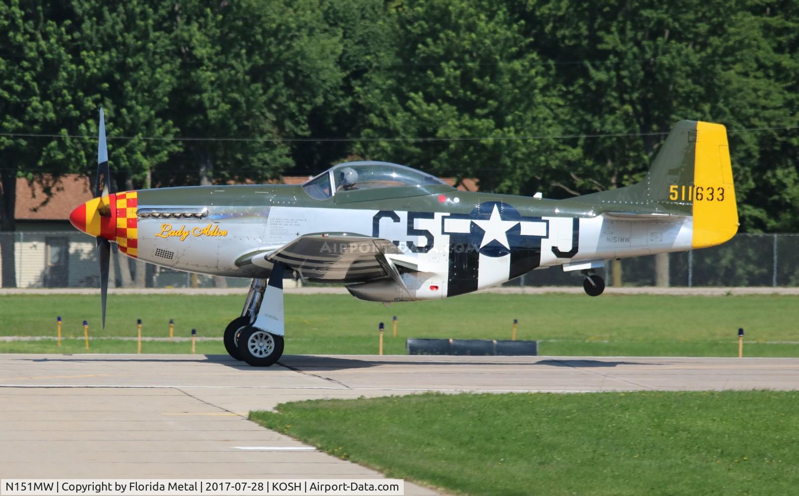 N151MW, 1945 North American P-51D Mustang C/N 124-48386, P-51D Lady Alice zx