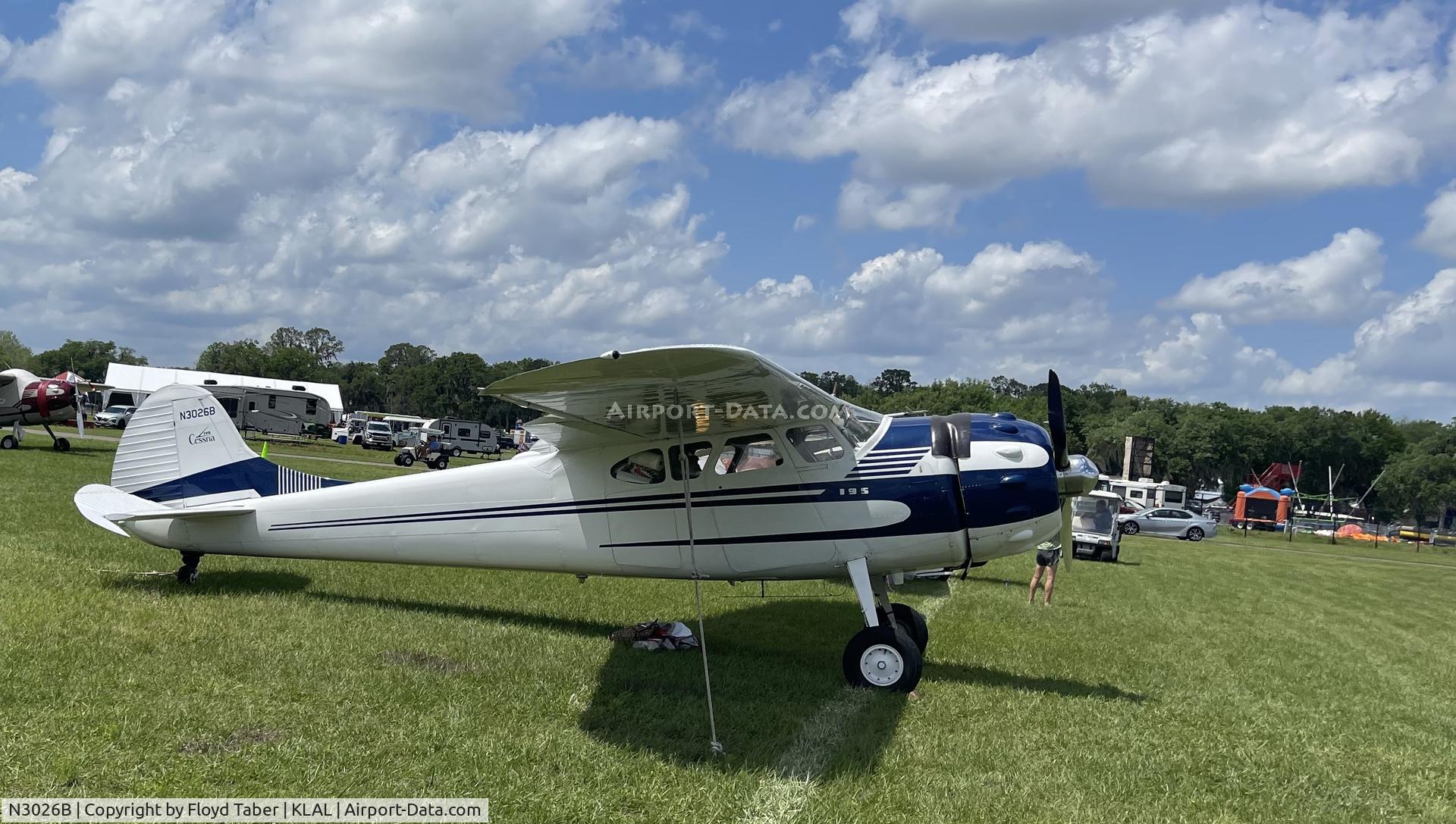 N3026B, 1952 Cessna 195B Businessliner C/N 7909, SUN N FUN 2022