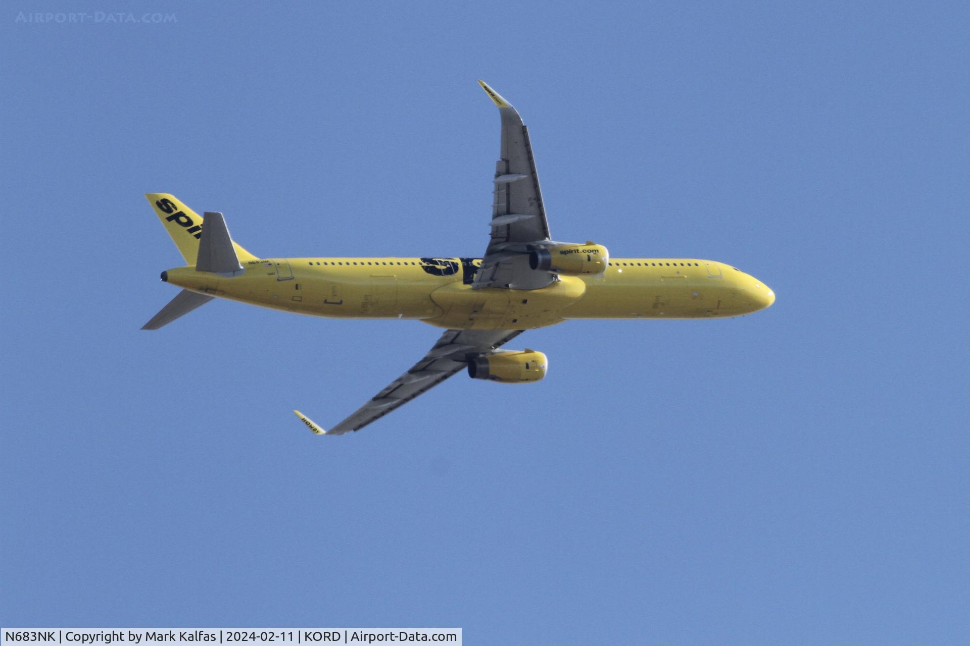 N683NK, 2018 Airbus A321-231 C/N 8114, A321 Spirit Airlines AIRBUS A321-231 N683NK NKS124 KORD-MMUN