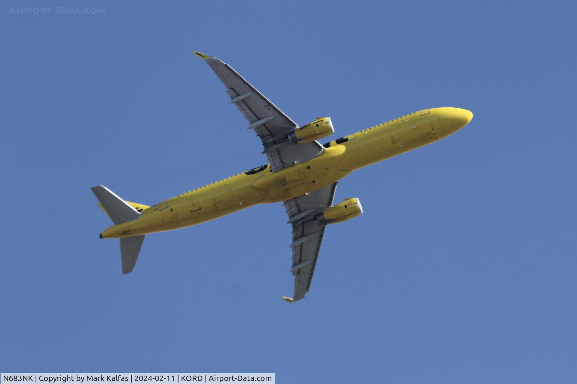 N683NK, 2018 Airbus A321-231 C/N 8114, A321 Spirit Airlines AIRBUS A321-231 N683NK NKS124 KORD-MMUN