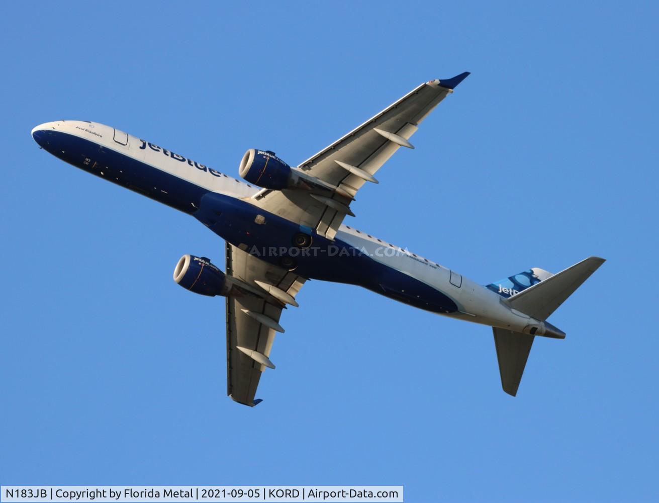 N183JB, 2005 Embraer 190AR (ERJ-190-100IGW) C/N 19000007, JBU E190 zx ORD-BOS